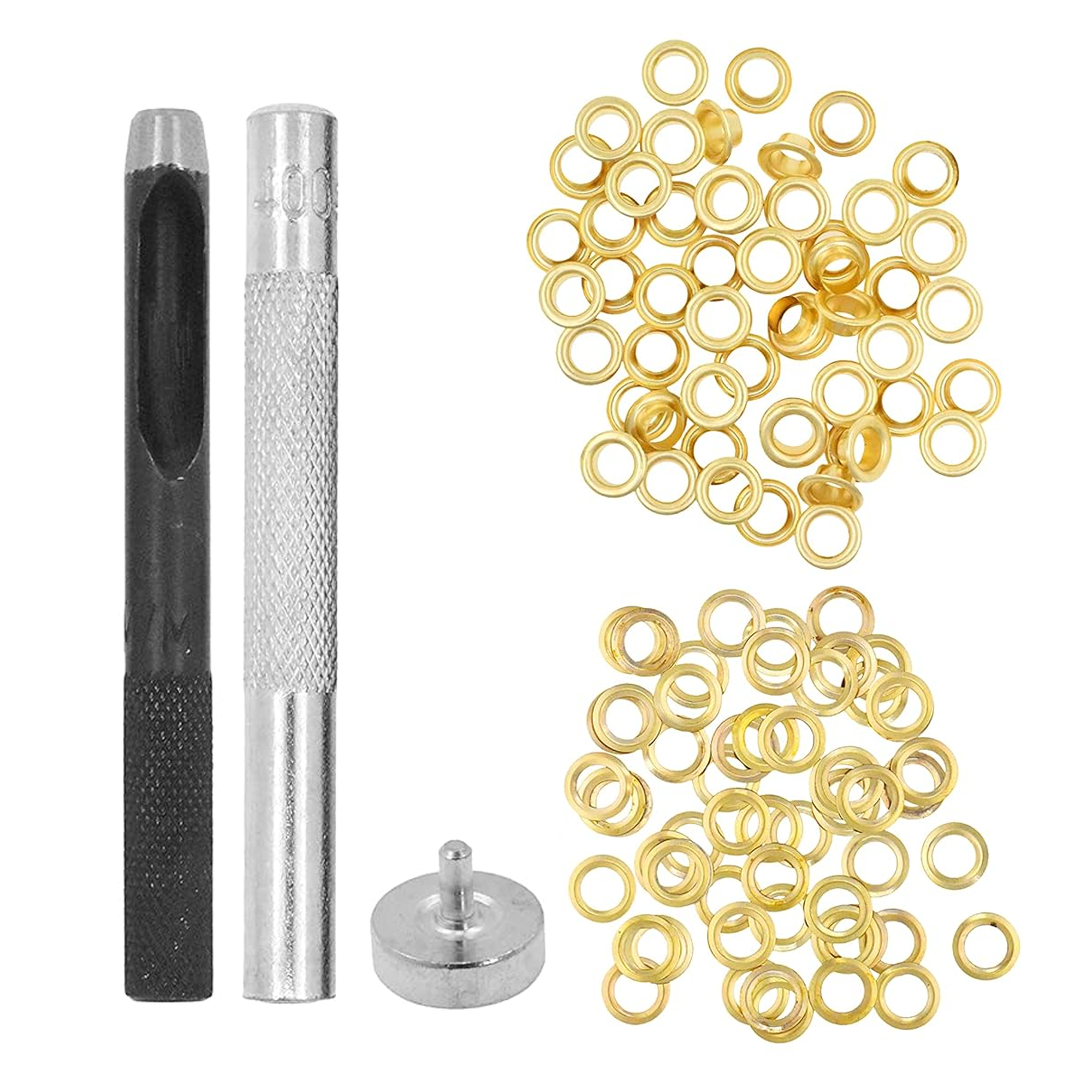 Grommet Eyelet Kit with Setting Tools for Leather, Fabric, Boots, Tarp Repair, Sewing