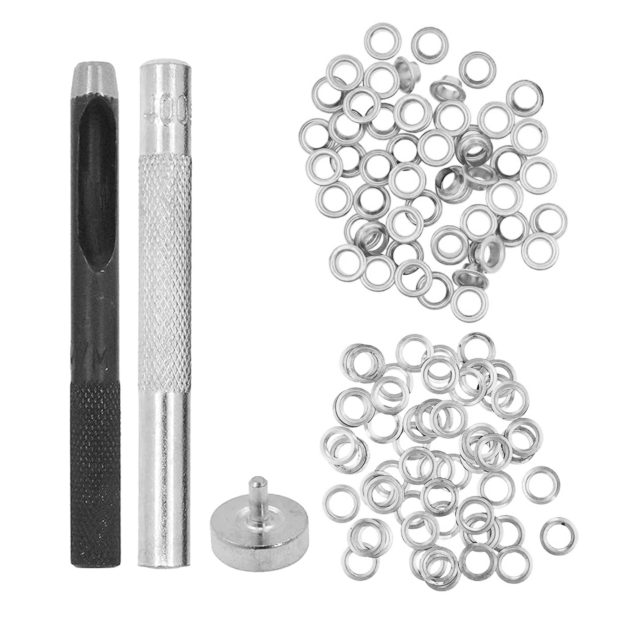 Grommet Eyelet Kit with Setting Tools for Leather, Fabric, Boots, Tarp Repair, Sewing