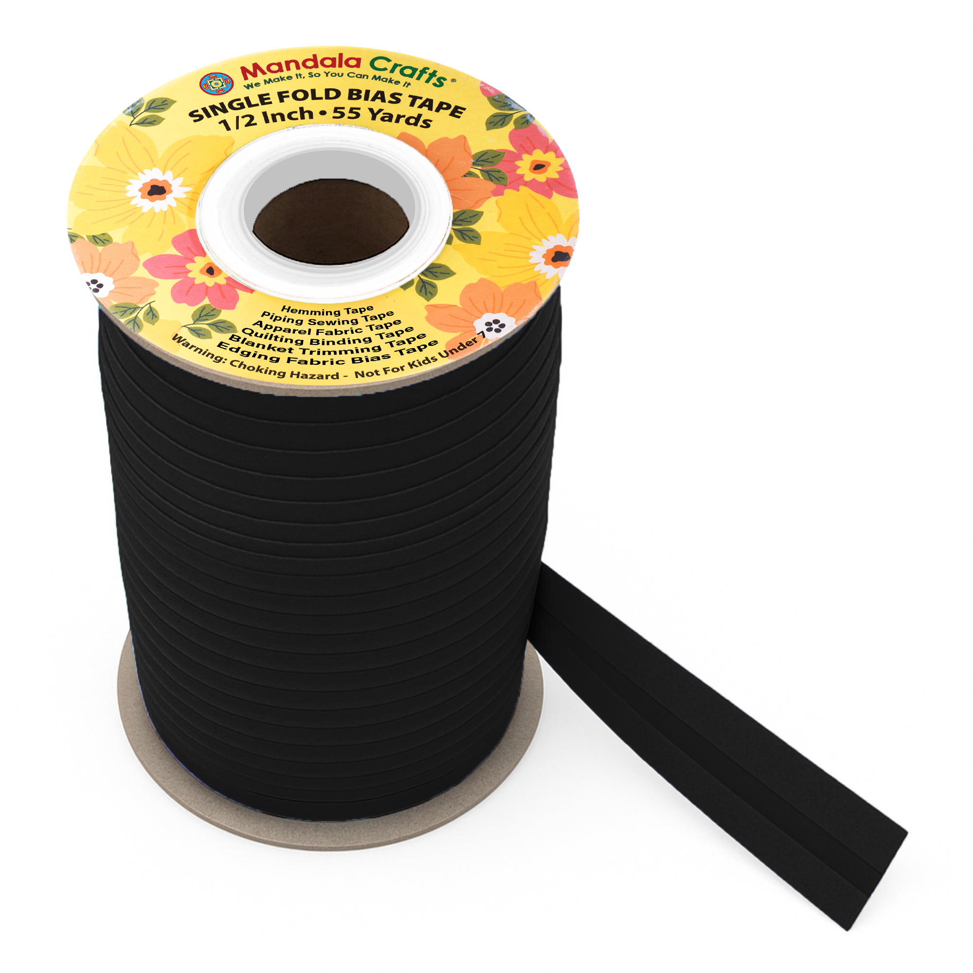 1/2 Inch Fabric Single Fold Bias Tape for Sewing Piping Hemming - 55 Yds Bias Tape Blanket Quilt Bias Binding Tape - Seam Binding Tape