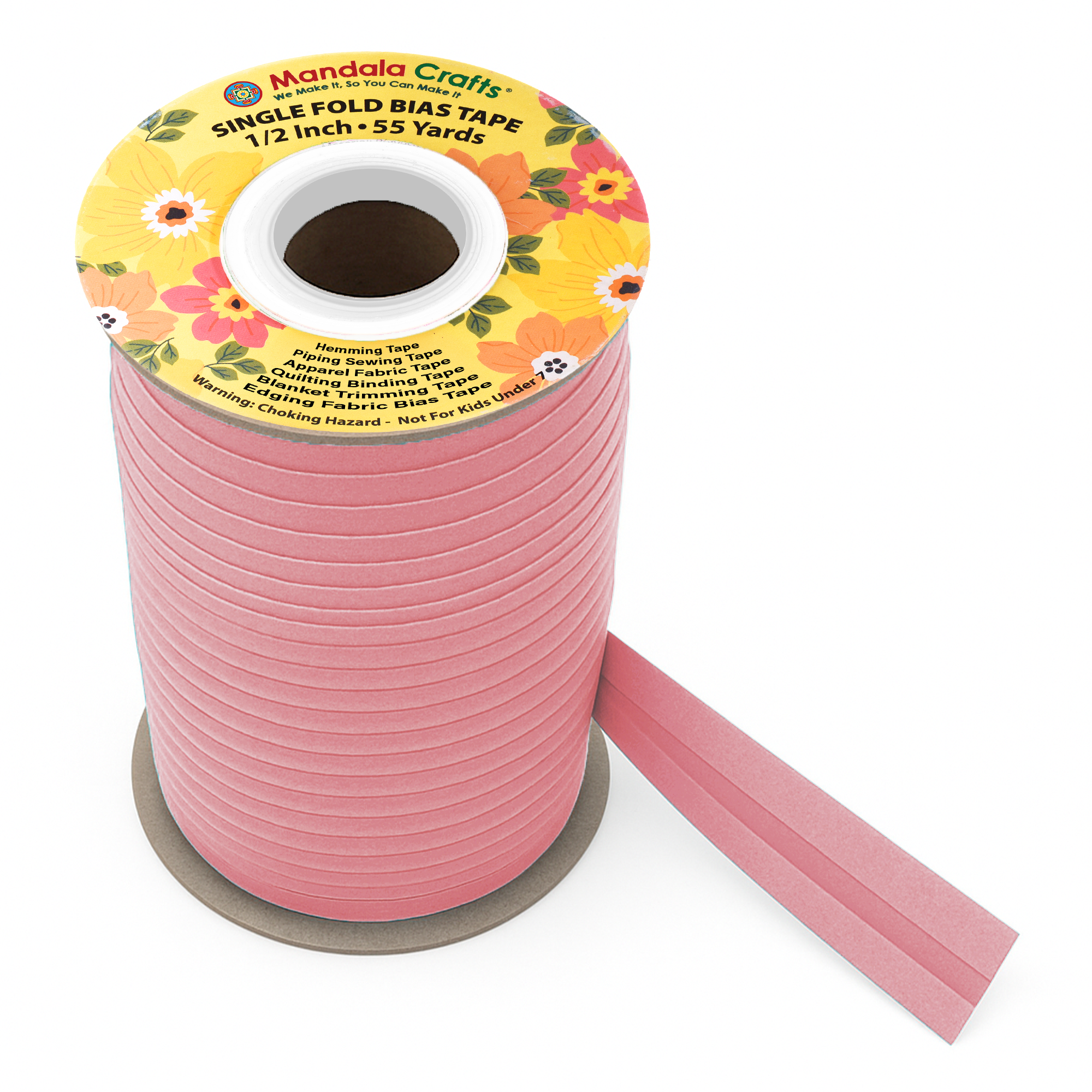 1/2 Inch Fabric Single Fold Bias Tape for Sewing Piping Hemming - 55 Yds Bias Tape Blanket Quilt Bias Binding Tape - Seam Binding Tape