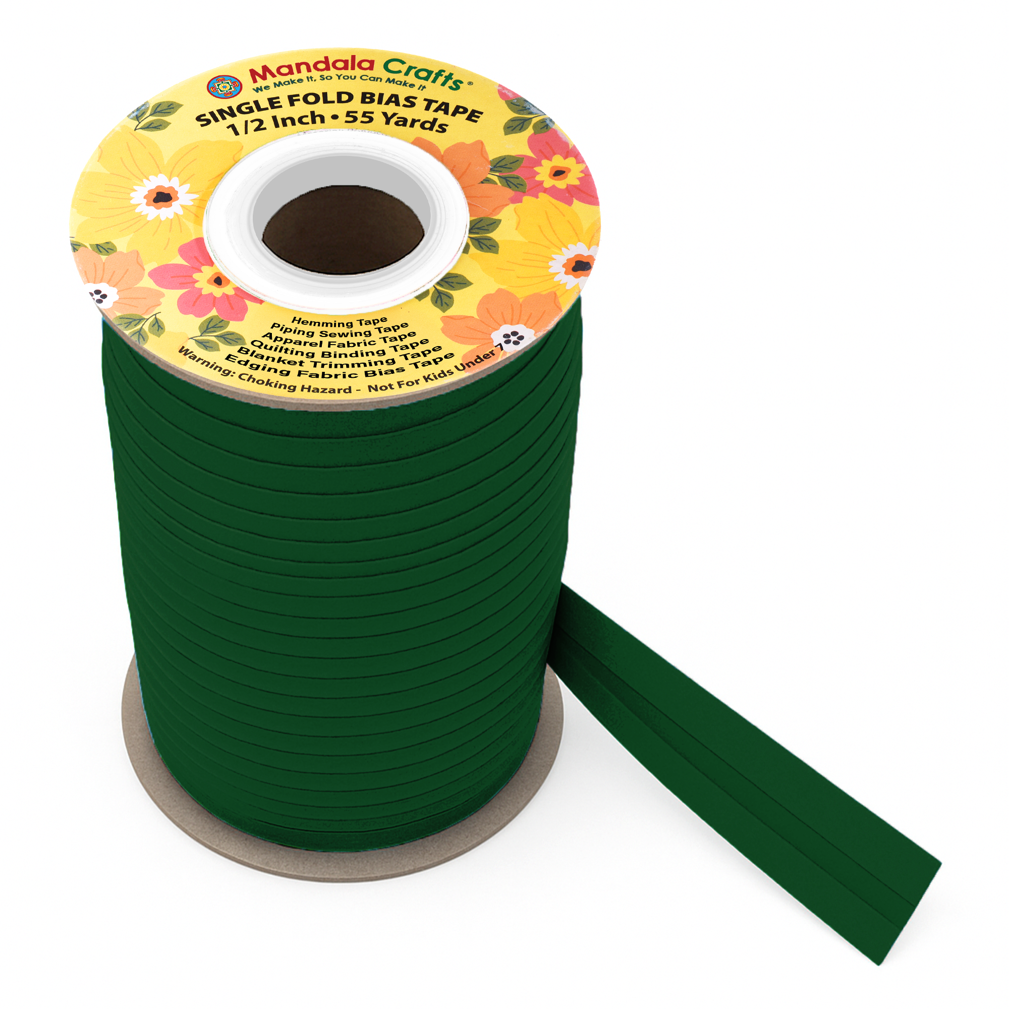 1/2 Inch Fabric Single Fold Bias Tape for Sewing Piping Hemming - 55 Yds Bias Tape Blanket Quilt Bias Binding Tape - Seam Binding Tape