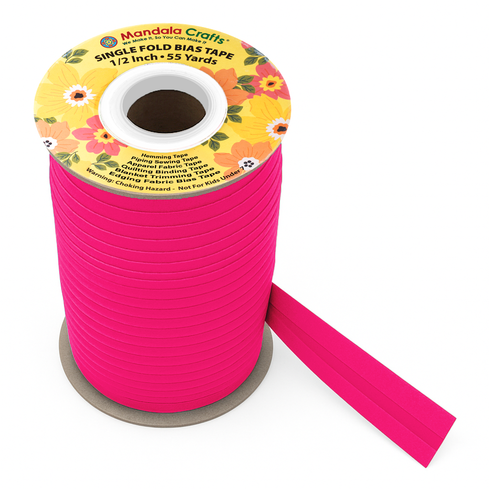 1/2 Inch Fabric Single Fold Bias Tape for Sewing Piping Hemming - 55 Yds Bias Tape Blanket Quilt Bias Binding Tape - Seam Binding Tape