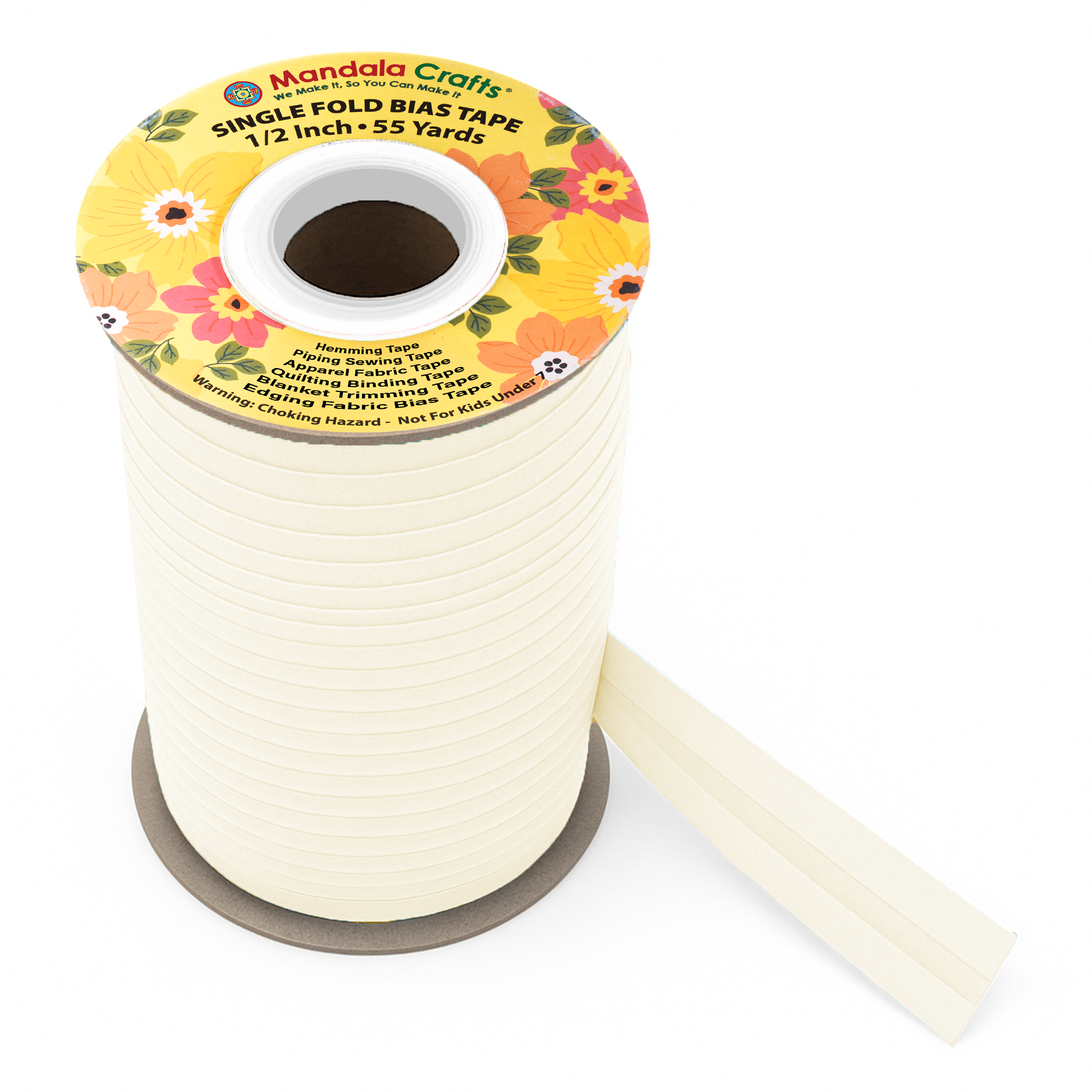 1/2 Inch Fabric Single Fold Bias Tape for Sewing Piping Hemming - 55 Yds Bias Tape Blanket Quilt Bias Binding Tape - Seam Binding Tape