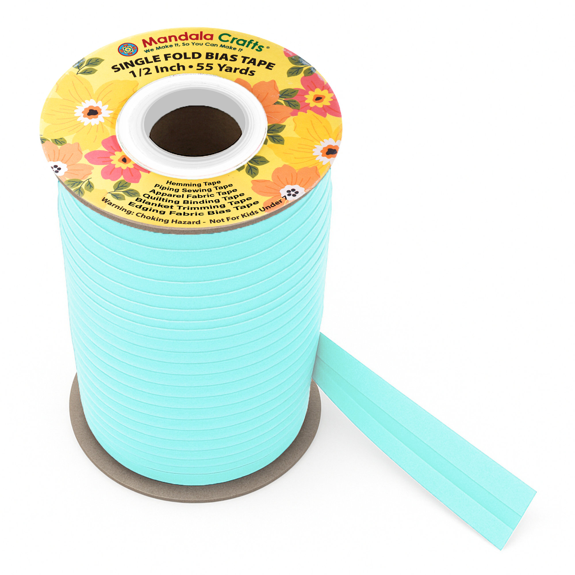 1/2 Inch Fabric Single Fold Bias Tape for Sewing Piping Hemming - 55 Yds Bias Tape Blanket Quilt Bias Binding Tape - Seam Binding Tape