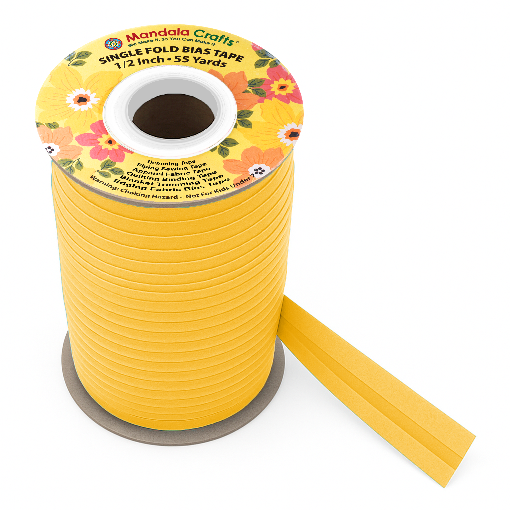 1/2 Inch Fabric Single Fold Bias Tape for Sewing Piping Hemming - 55 Yds Bias Tape Blanket Quilt Bias Binding Tape - Seam Binding Tape