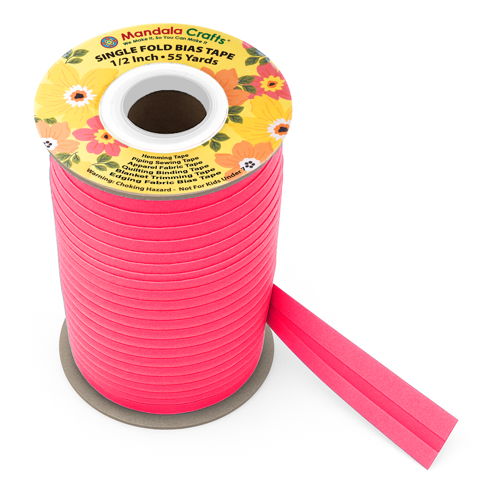 1/2 Inch Fabric Single Fold Bias Tape for Sewing Piping Hemming - 55 Yds Bias Tape Blanket Quilt Bias Binding Tape - Seam Binding Tape