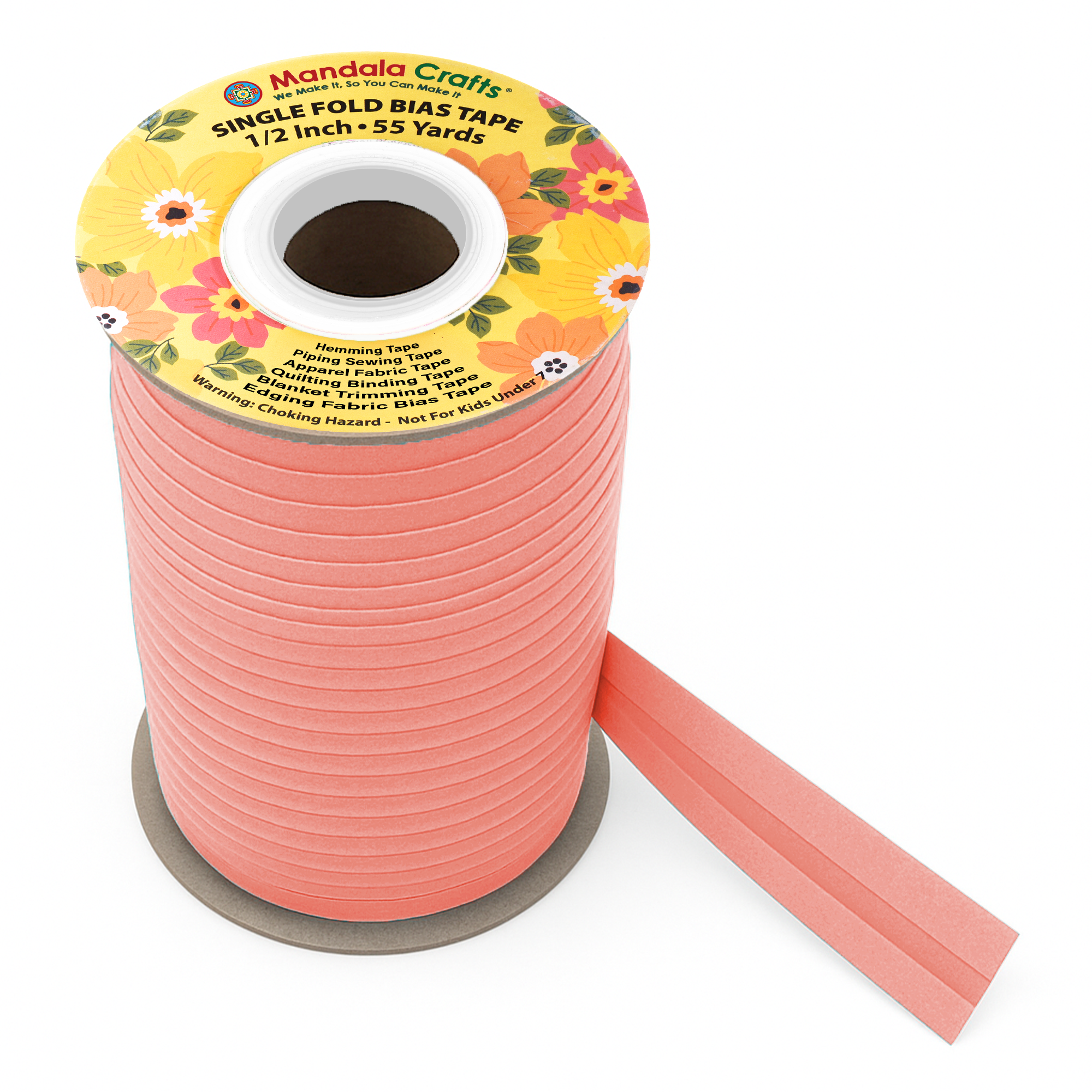 1/2 Inch Fabric Single Fold Bias Tape for Sewing Piping Hemming - 55 Yds Bias Tape Blanket Quilt Bias Binding Tape - Seam Binding Tape