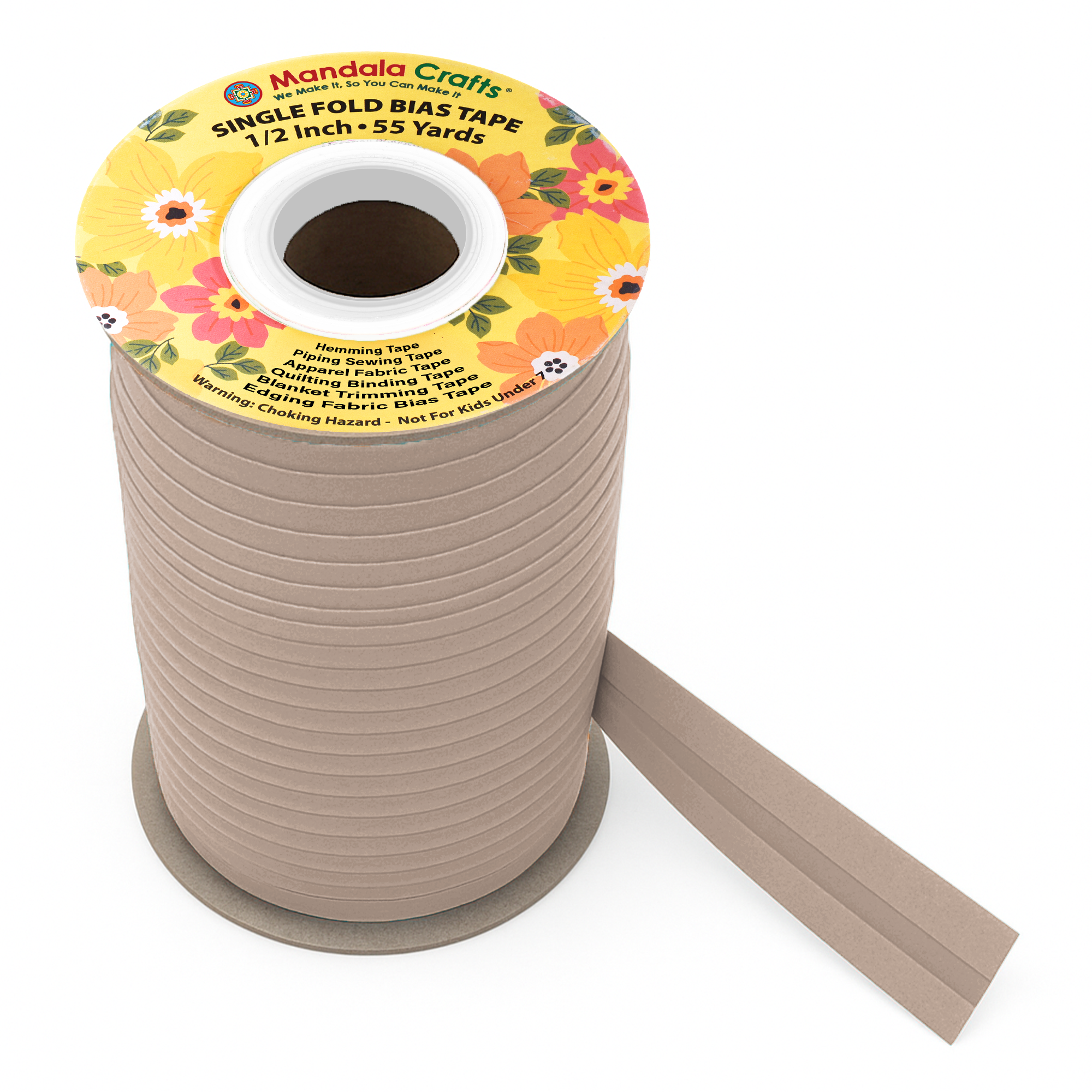 1/2 Inch Fabric Single Fold Bias Tape for Sewing Piping Hemming - 55 Yds Bias Tape Blanket Quilt Bias Binding Tape - Seam Binding Tape