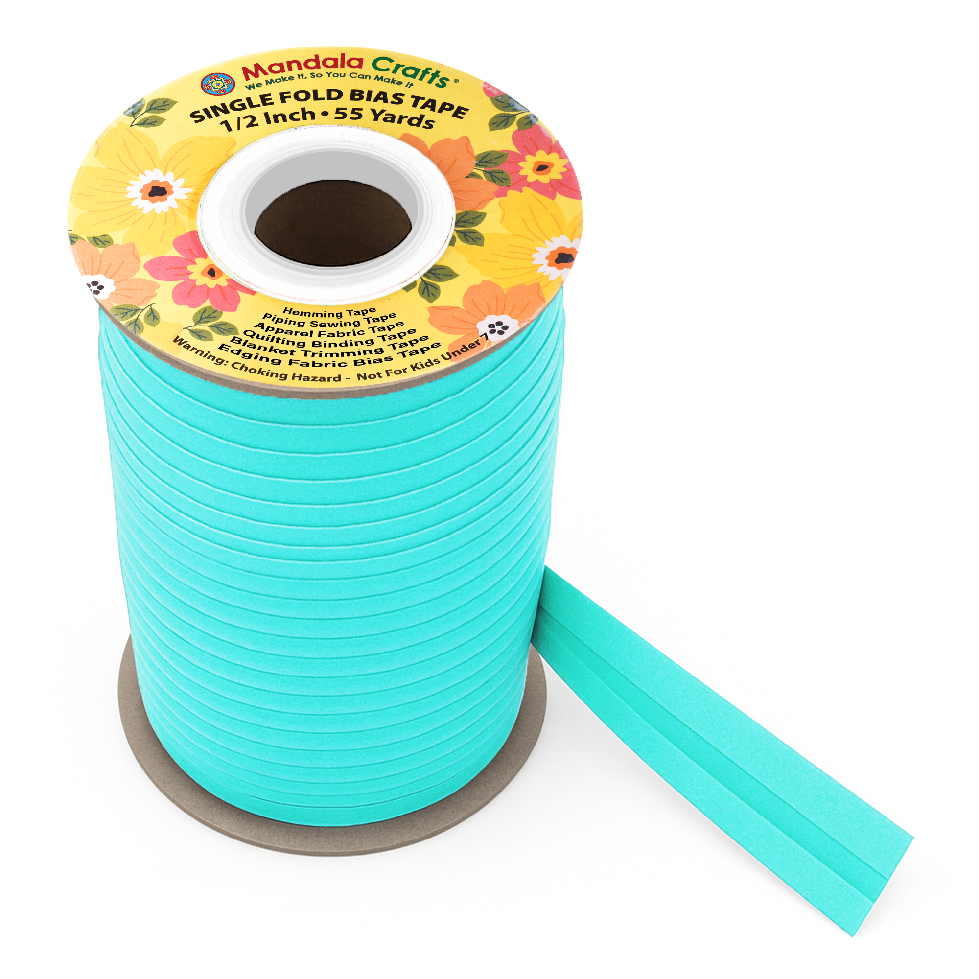 1/2 Inch Fabric Single Fold Bias Tape for Sewing Piping Hemming - 55 Yds Bias Tape Blanket Quilt Bias Binding Tape - Seam Binding Tape