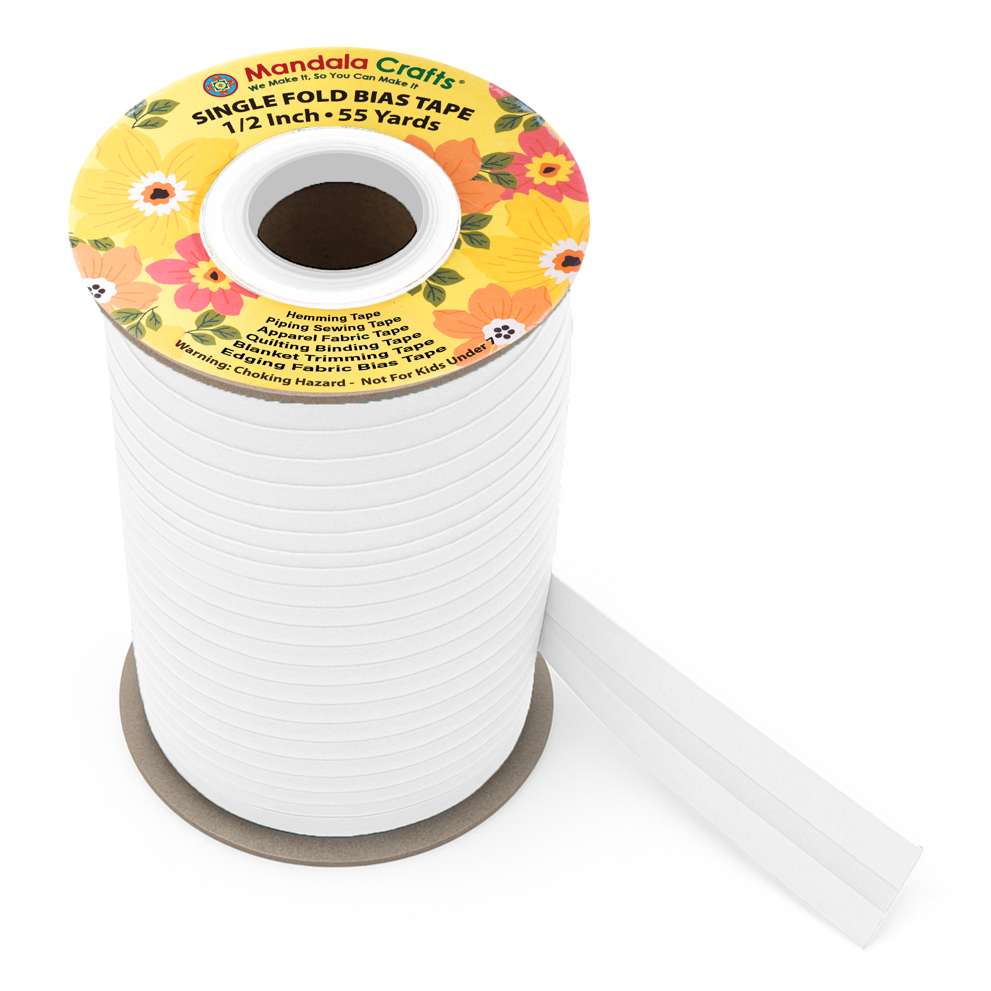 1/2 Inch Fabric Single Fold Bias Tape for Sewing Piping Hemming - 55 Yds Bias Tape Blanket Quilt Bias Binding Tape - Seam Binding Tape