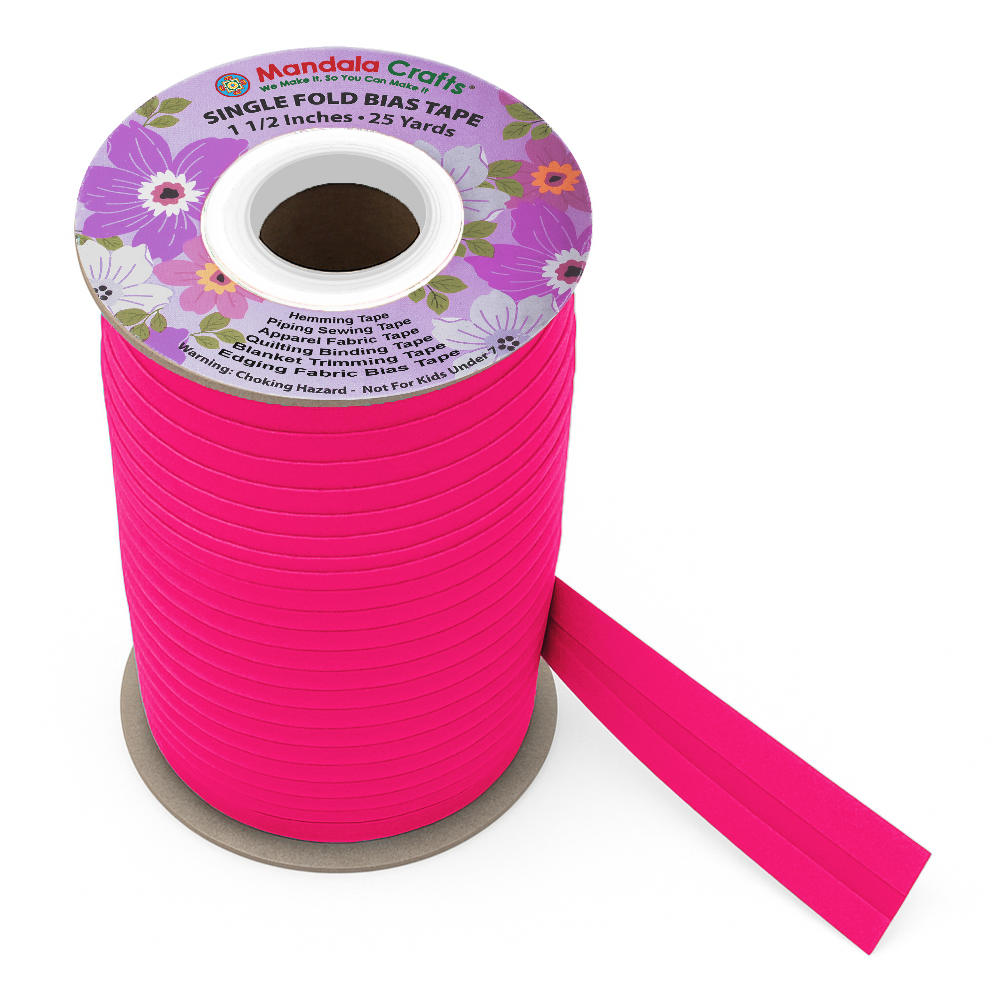 1 1/2 Inch Fabric Single Fold Bias Tape for Sewing Piping Hemming - 25 Yds Bias Tape Blanket Quilt Bias Binding Tape - Seam Binding Tape