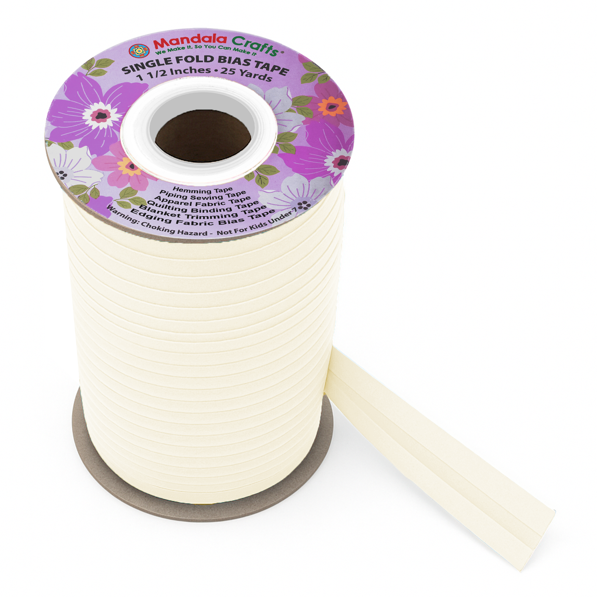 1 1/2 Inch Fabric Single Fold Bias Tape for Sewing Piping Hemming - 25 Yds Bias Tape Blanket Quilt Bias Binding Tape - Seam Binding Tape