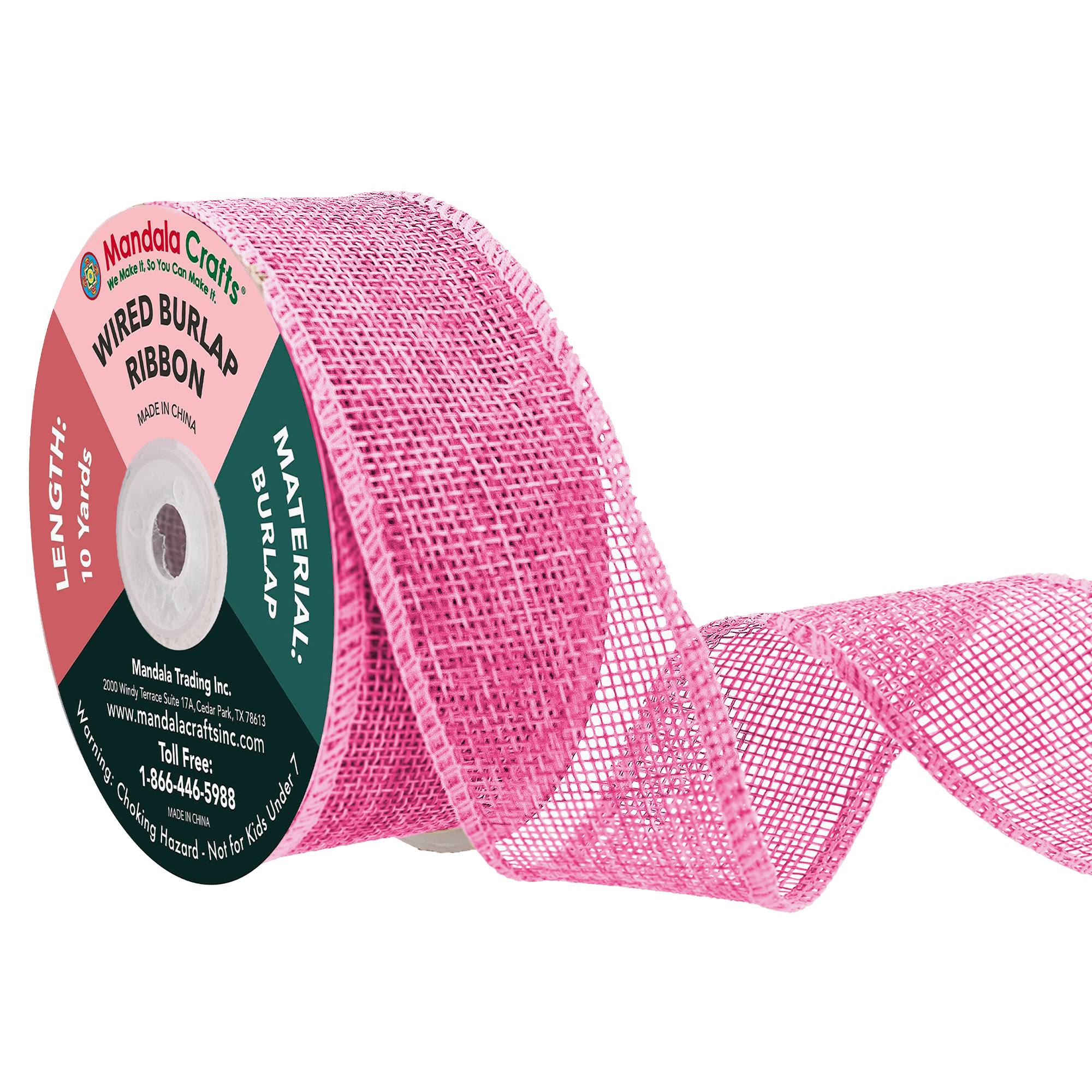 Mandala Crafts Wired Burlap Ribbon for Wreath, Crafts, Fall, Holiday, Wedding Decoration, Tree, Gift Wrap, 10 Yards