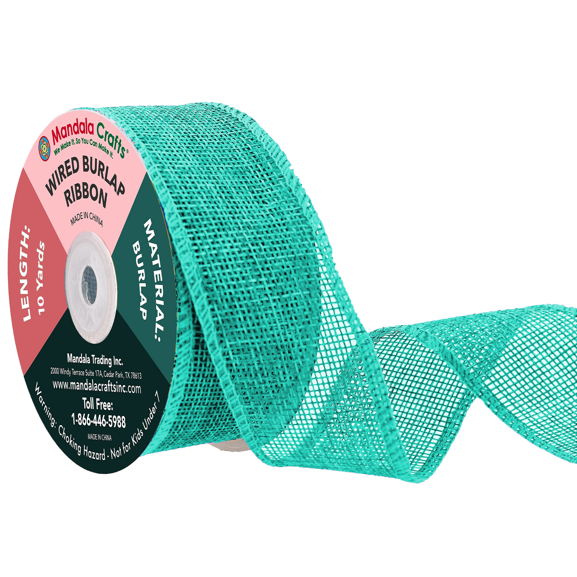 Mandala Crafts Wired Burlap Ribbon for Wreath, Crafts, Fall, Holiday, Wedding Decoration, Tree, Gift Wrap, 10 Yards