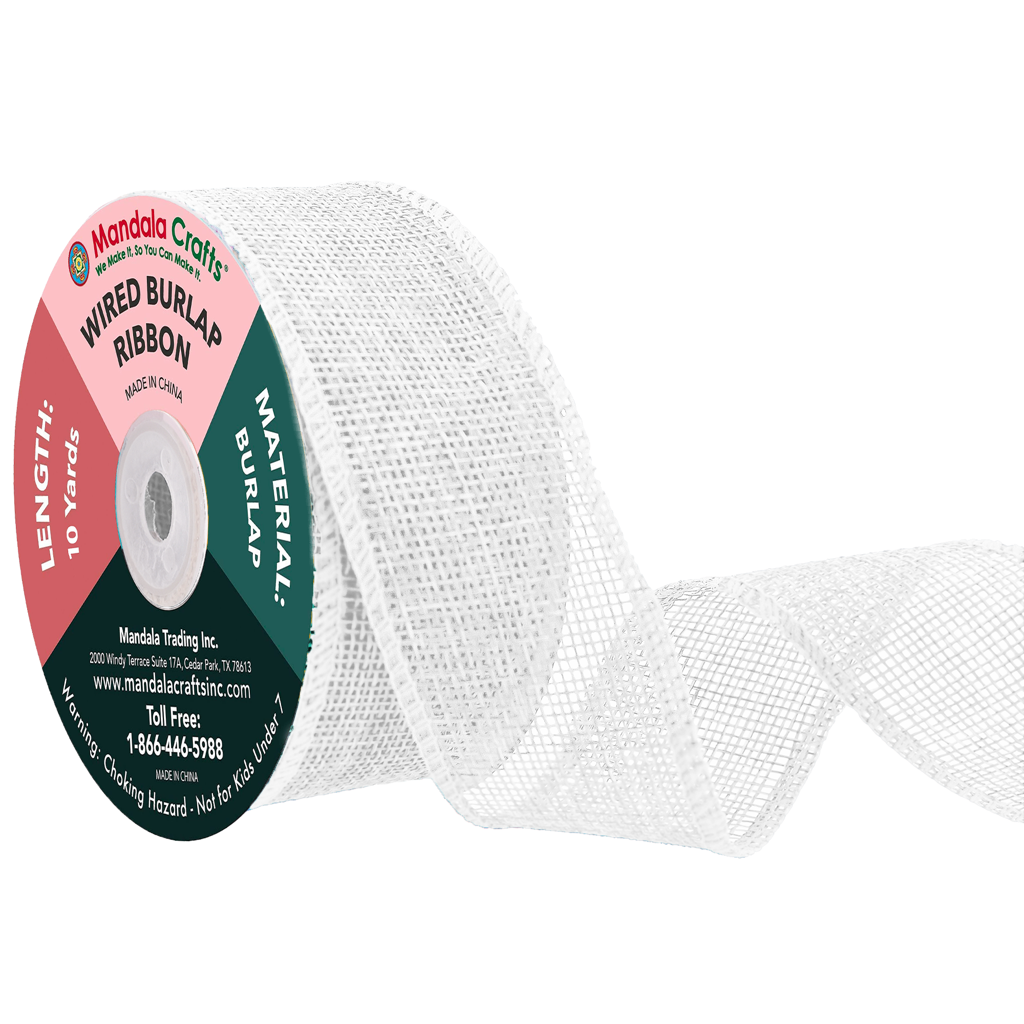 Mandala Crafts Wired Burlap Ribbon for Wreath, Crafts, Fall, Holiday, Wedding Decoration, Tree, Gift Wrap, 10 Yards