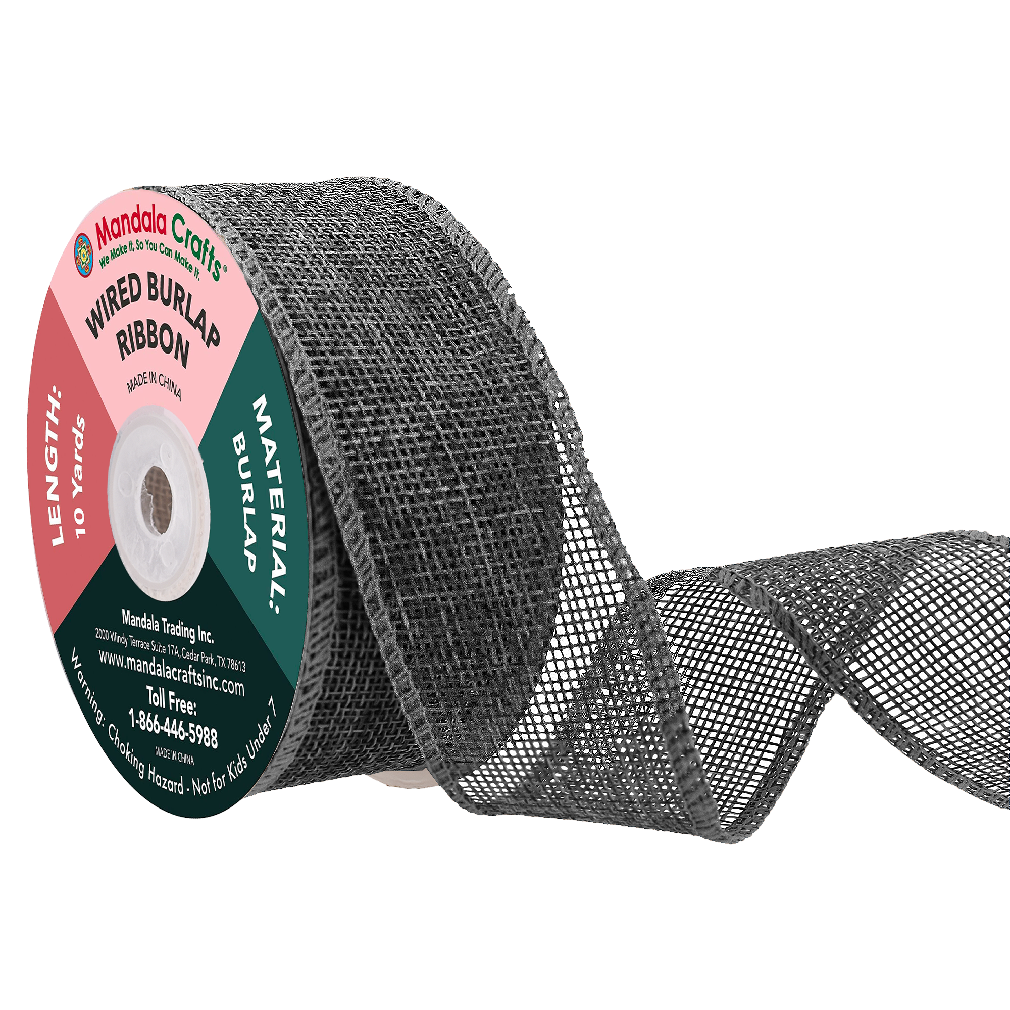 Mandala Crafts Wired Burlap Ribbon for Wreath, Crafts, Fall, Holiday, Wedding Decoration, Tree, Gift Wrap, 10 Yards