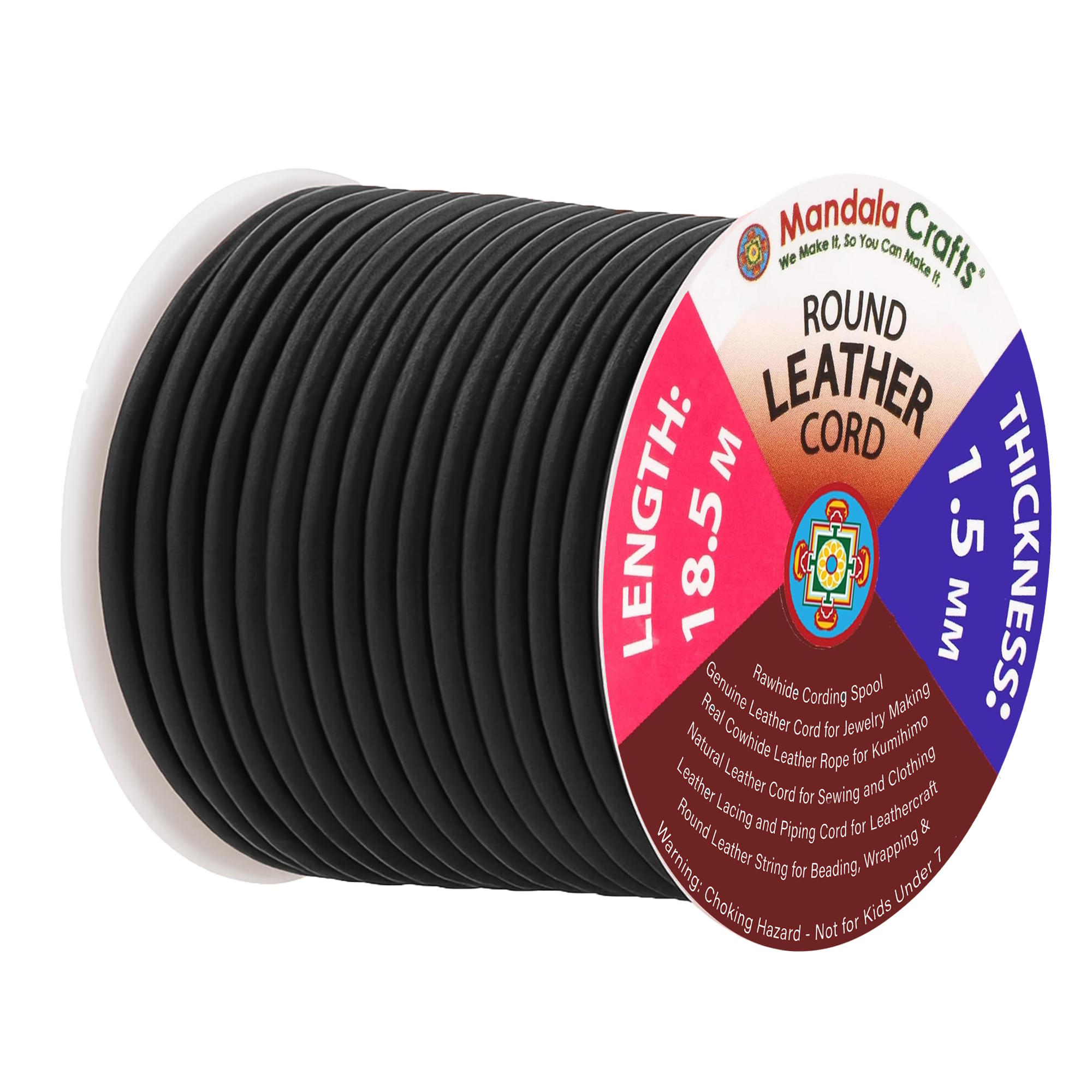 Round Cowhide Genuine Leather String Cord, Natural Rawhide Rope for Jewelry Making, Kumihimo Braiding, Shoelaces