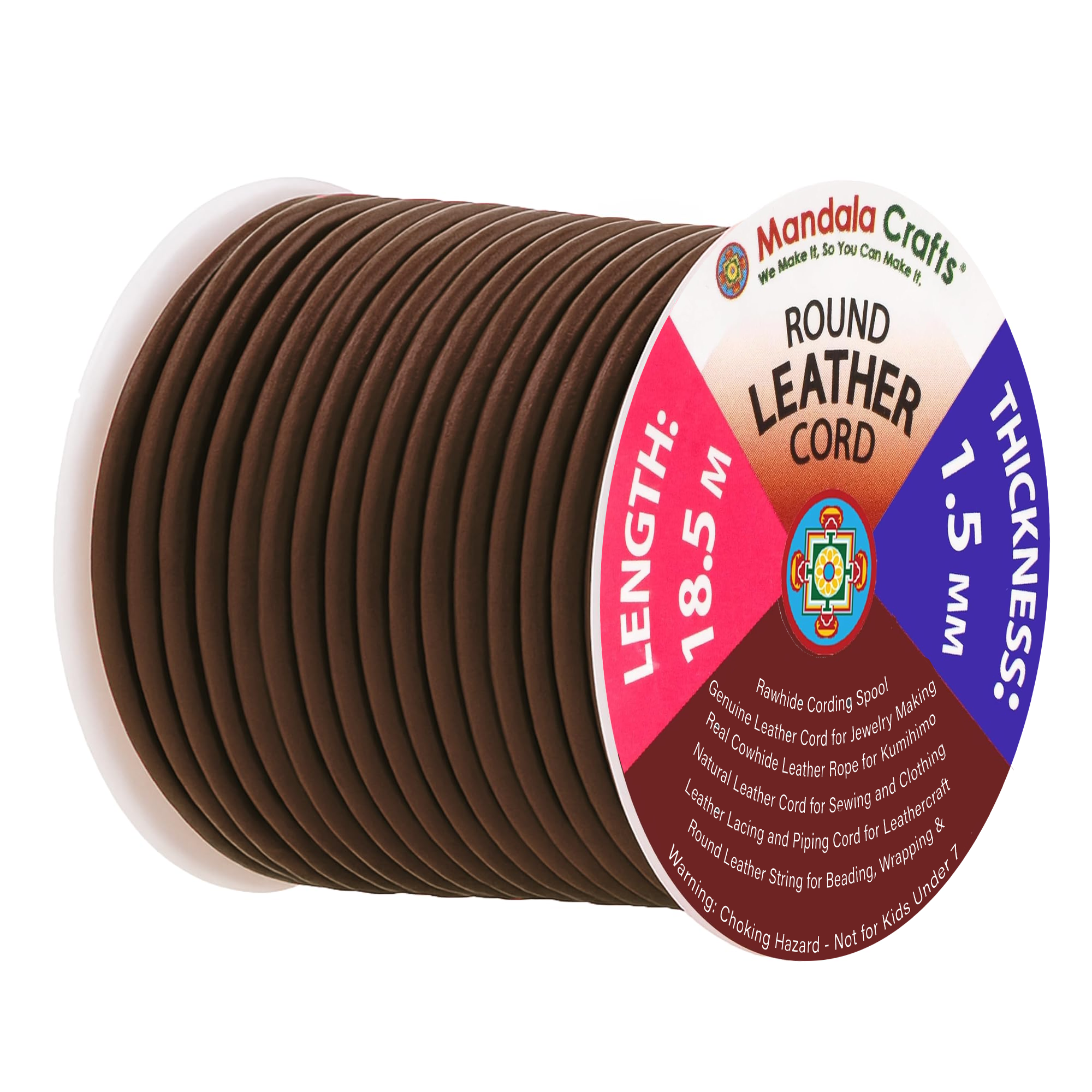 Round Cowhide Genuine Leather String Cord, Natural Rawhide Rope for Jewelry Making, Kumihimo Braiding, Shoelaces