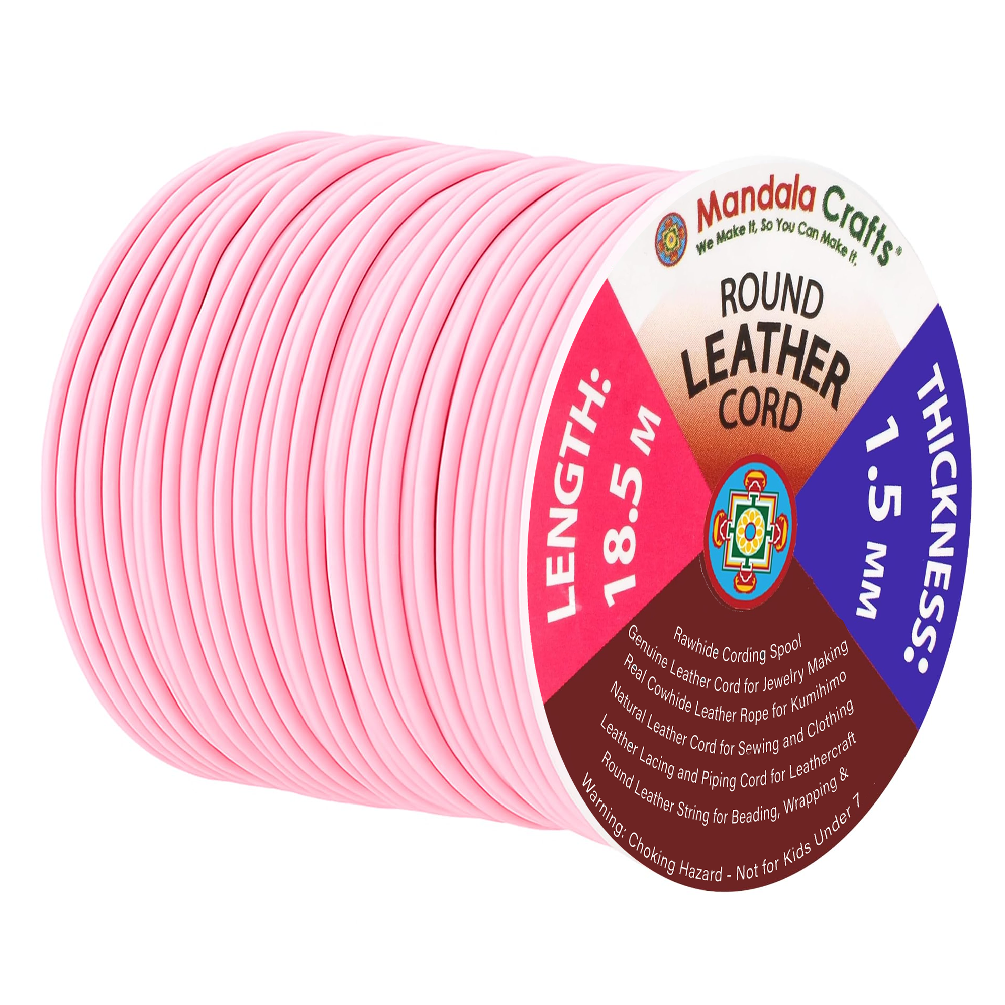 Round Cowhide Genuine Leather String Cord, Natural Rawhide Rope for Jewelry Making, Kumihimo Braiding, Shoelaces