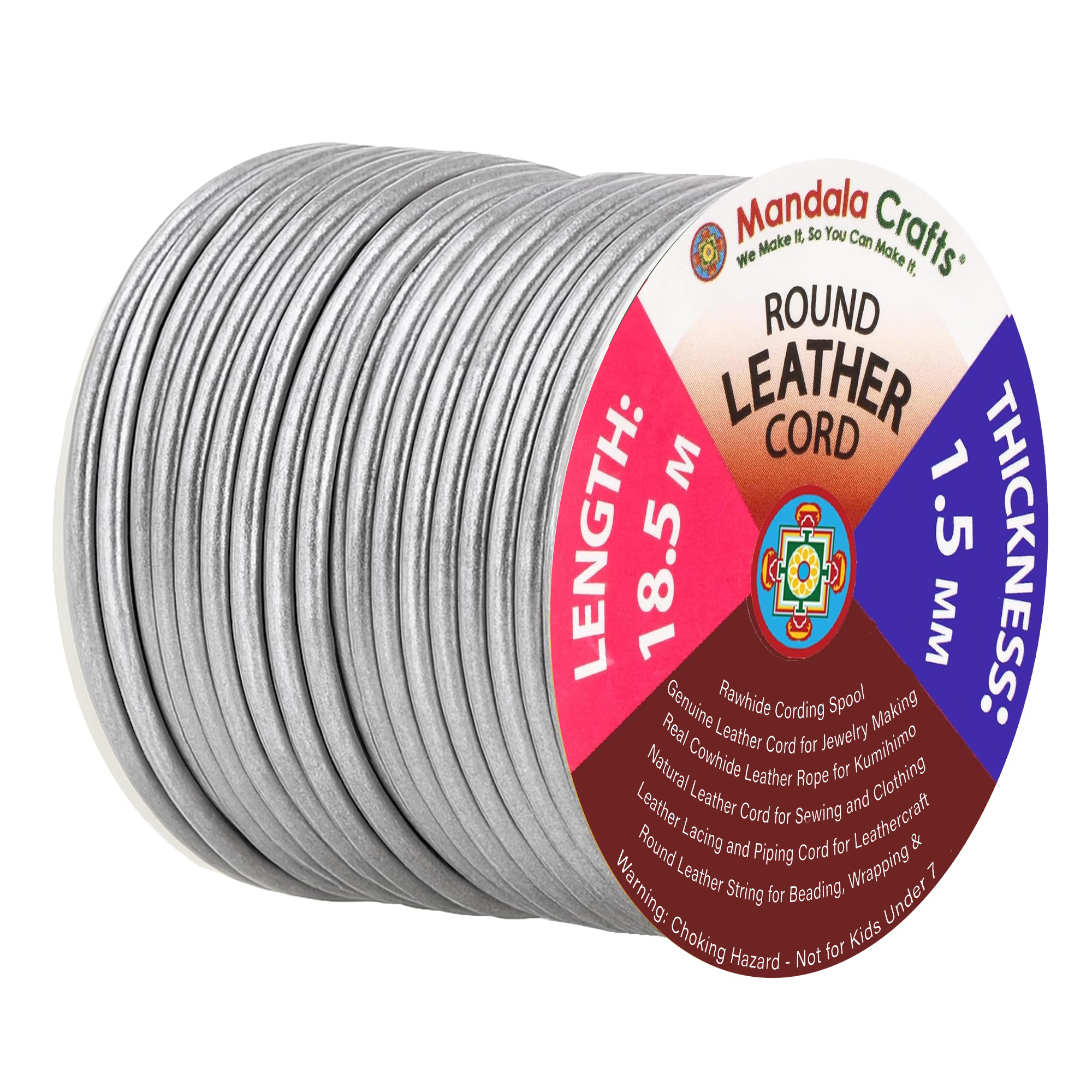 Round Cowhide Genuine Leather String Cord, Natural Rawhide Rope for Jewelry Making, Kumihimo Braiding, Shoelaces