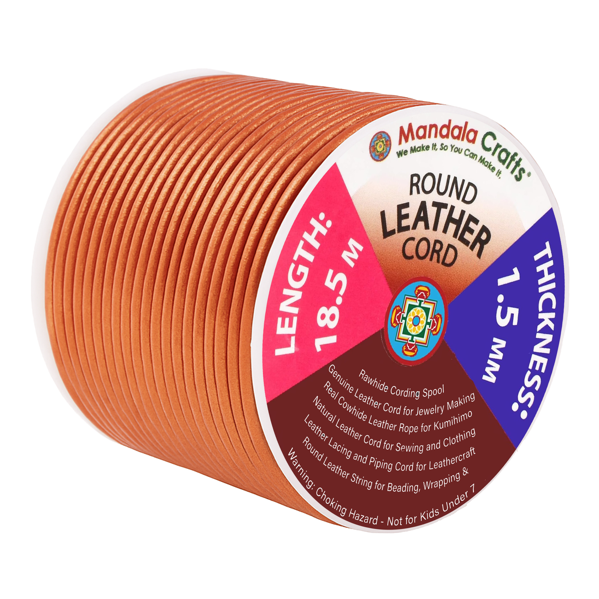 Round Cowhide Genuine Leather String Cord, Natural Rawhide Rope for Jewelry Making, Kumihimo Braiding, Shoelaces