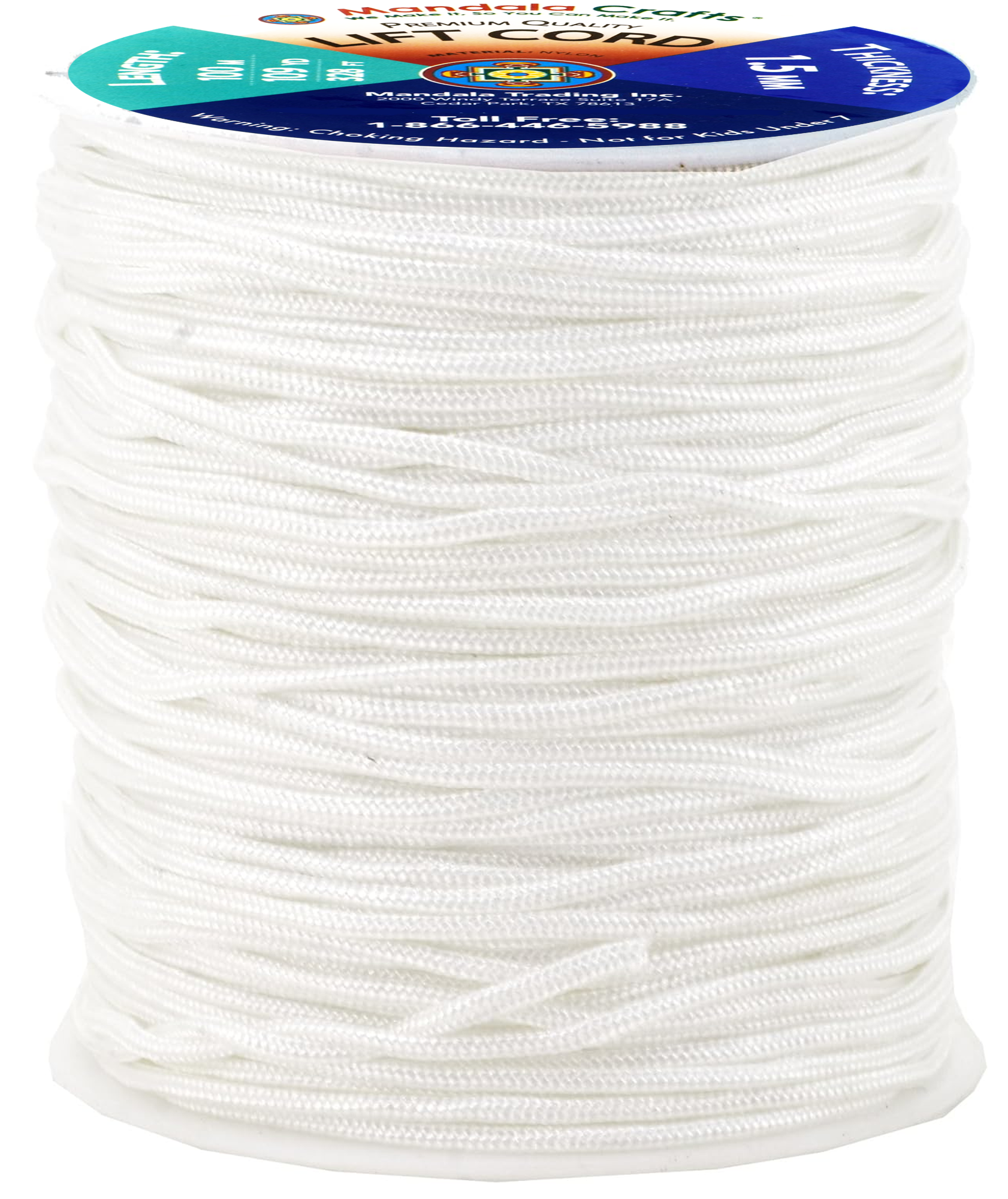1.5mm Blinds String, Lift Cord Replacement from Braided Nylon for RVs, Windows, Shades, and Rollers