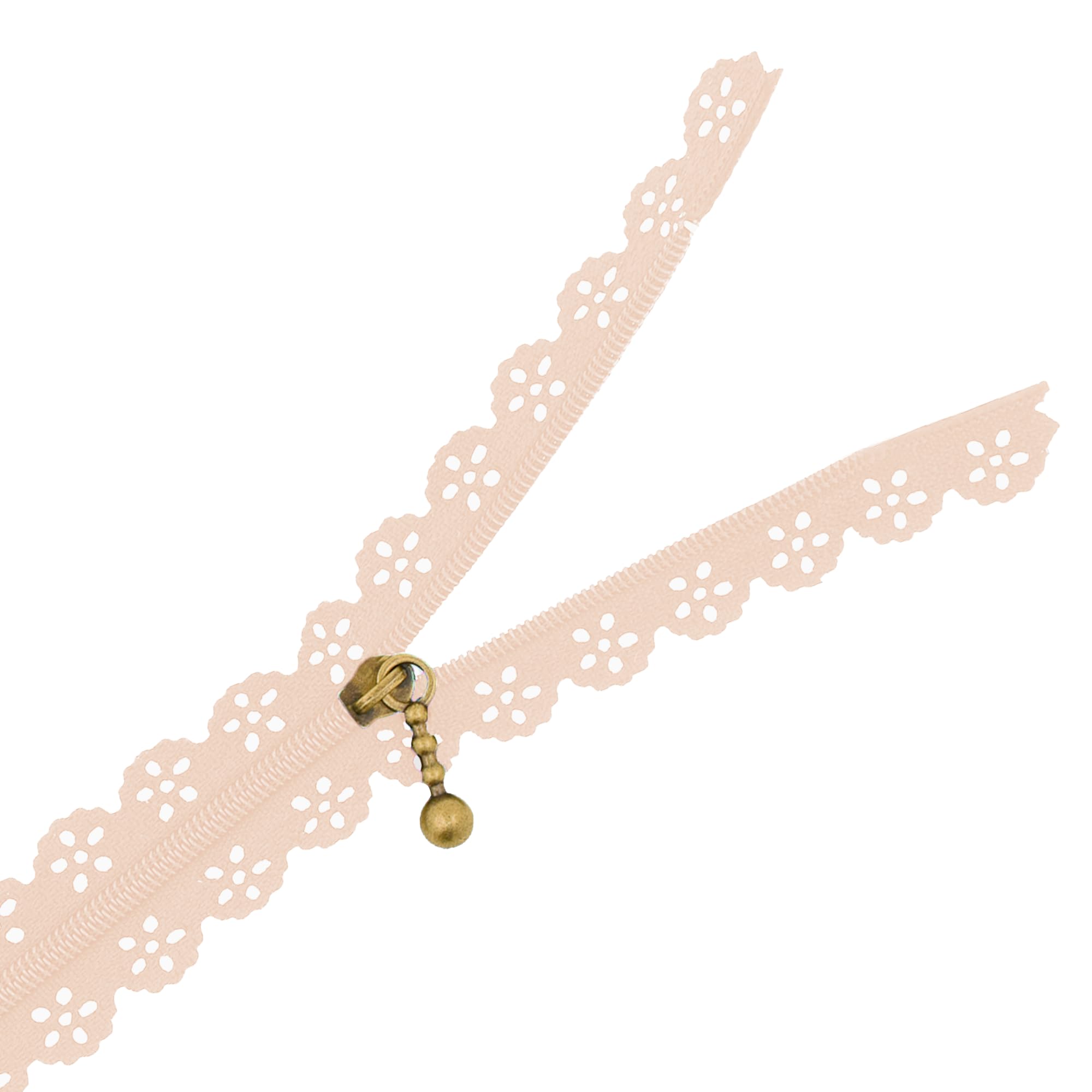 Mandala Crafts Lace Zippers Fancy Zippers for Bags & Purses - Novelty Zippers Exposed Zippers with Lace - 40 Lacy Flower Decorative Zippers for Sewing