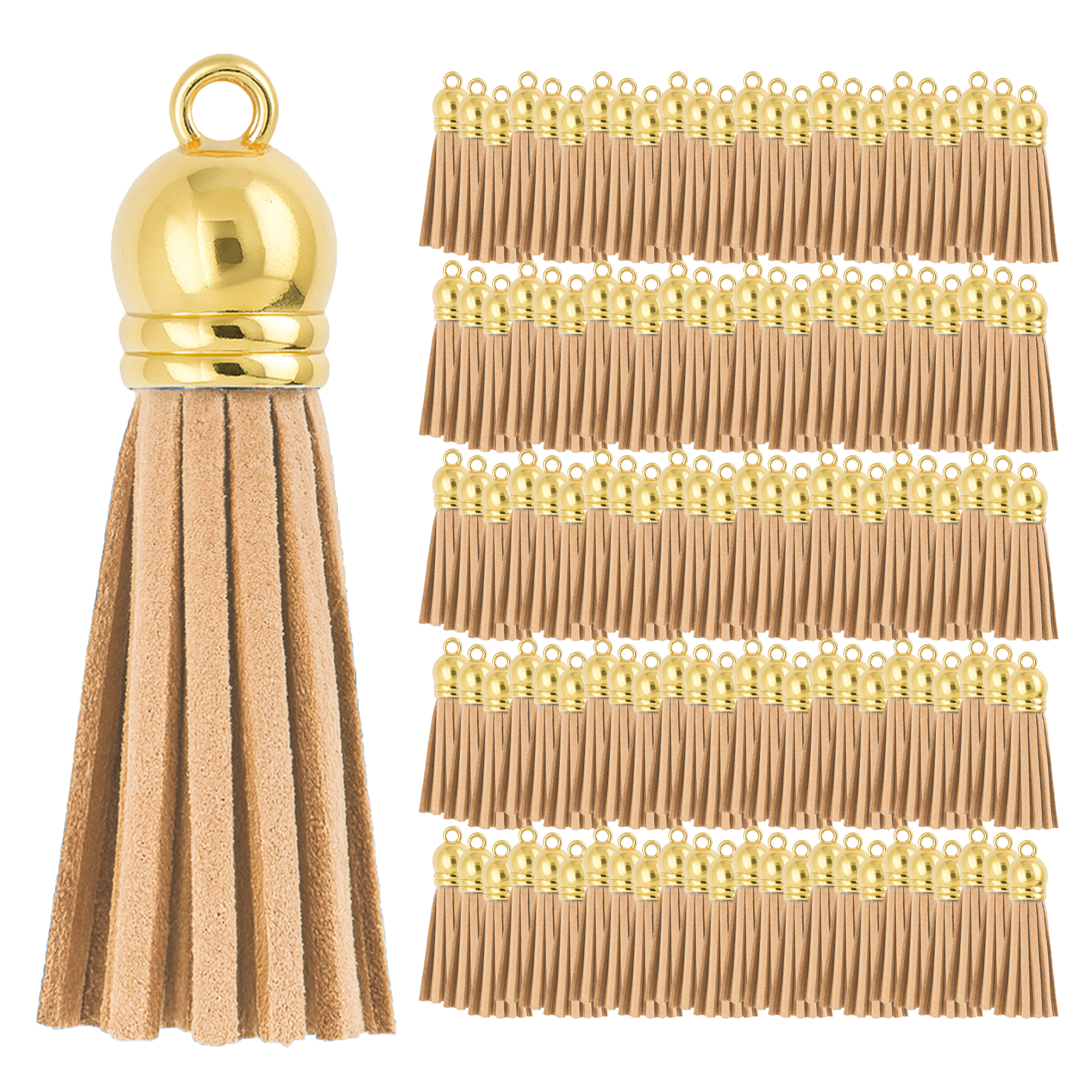 Mandala Crafts Faux Leather Suede Tassel with Loop for Keychains, Jewelry Making, Bookmarks, Books, Gifts, Pillows
