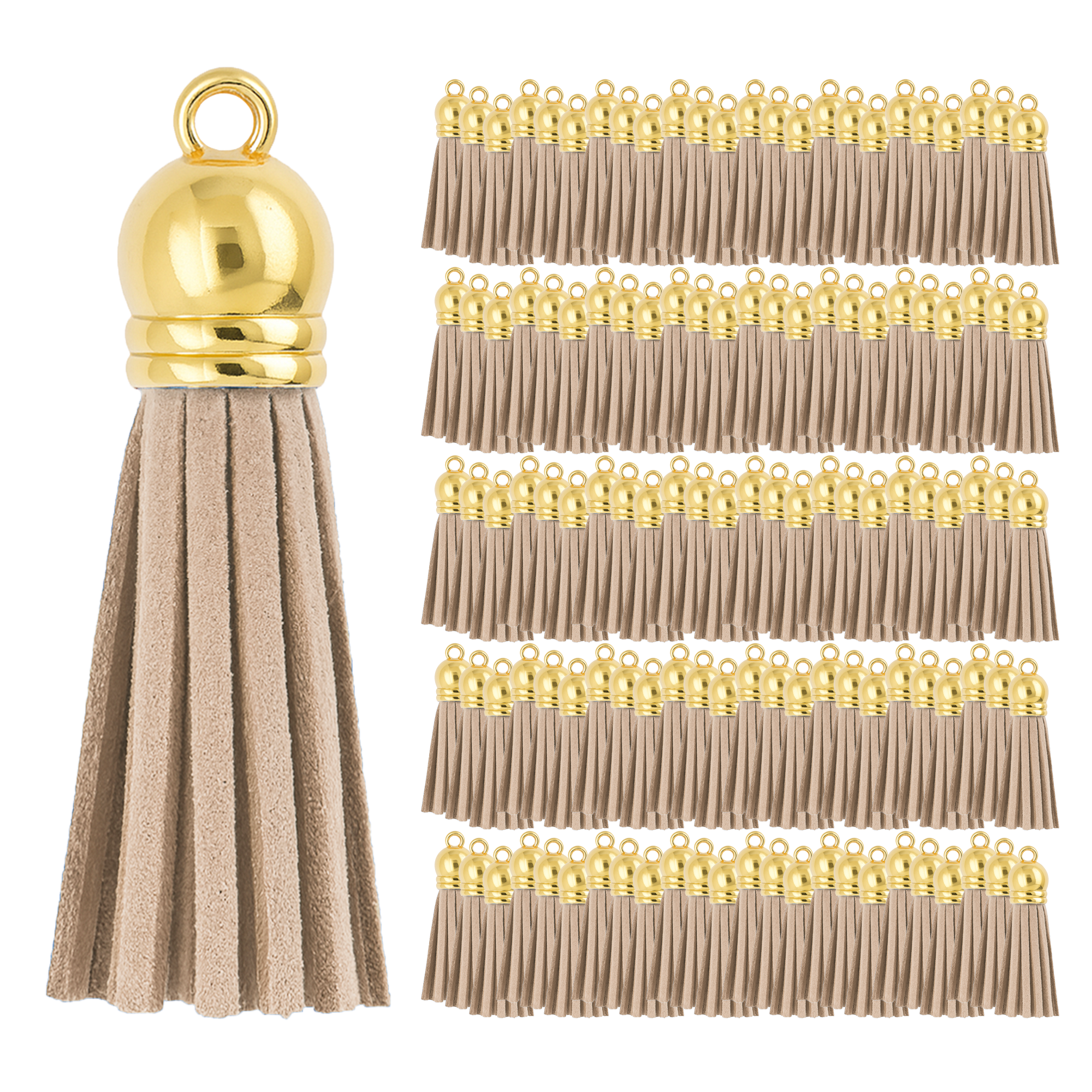 Mandala Crafts Faux Leather Suede Tassel with Loop for Keychains, Jewelry Making, Bookmarks, Books, Gifts, Pillows
