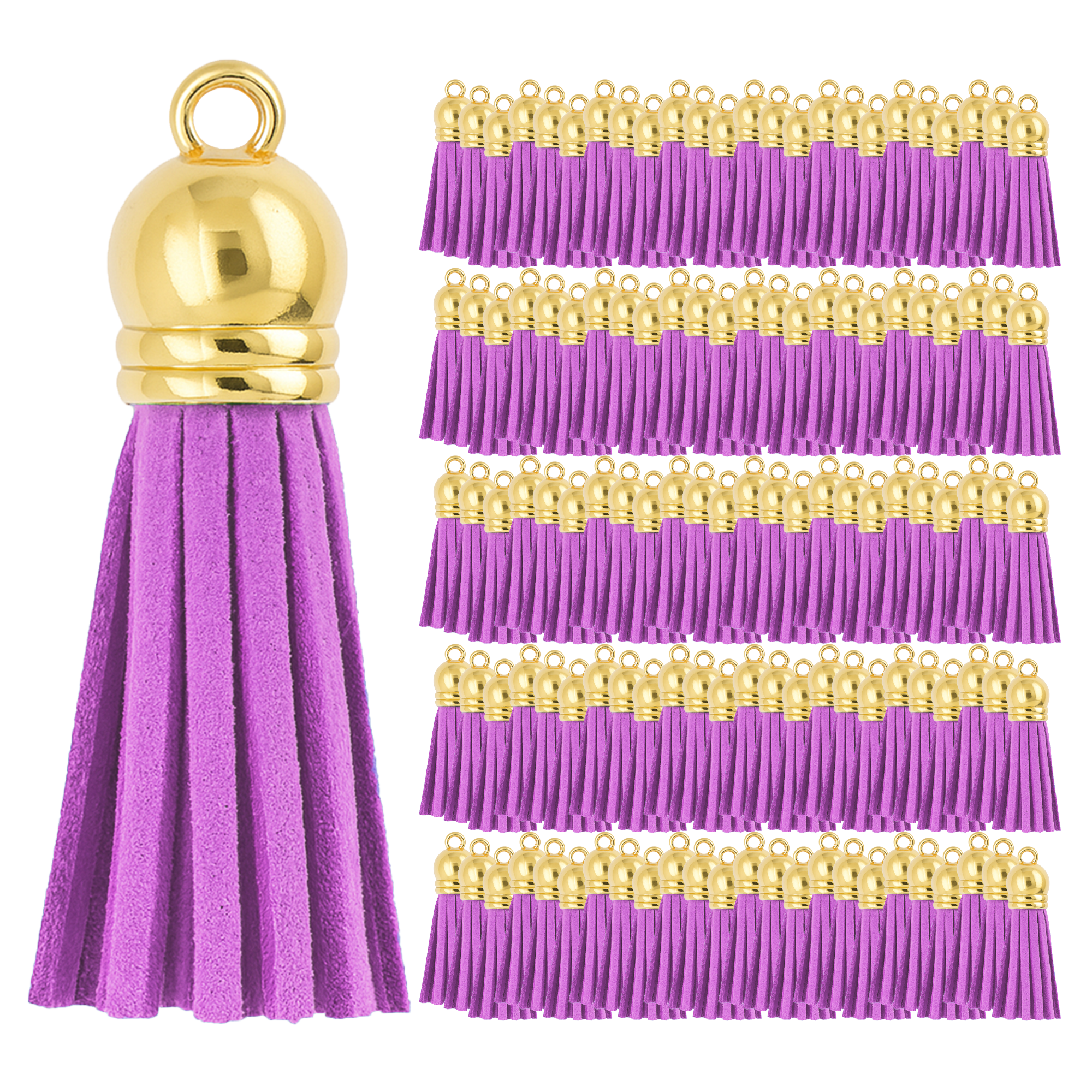 Mandala Crafts Faux Leather Suede Tassel with Loop for Keychains, Jewelry Making, Bookmarks, Books, Gifts, Pillows