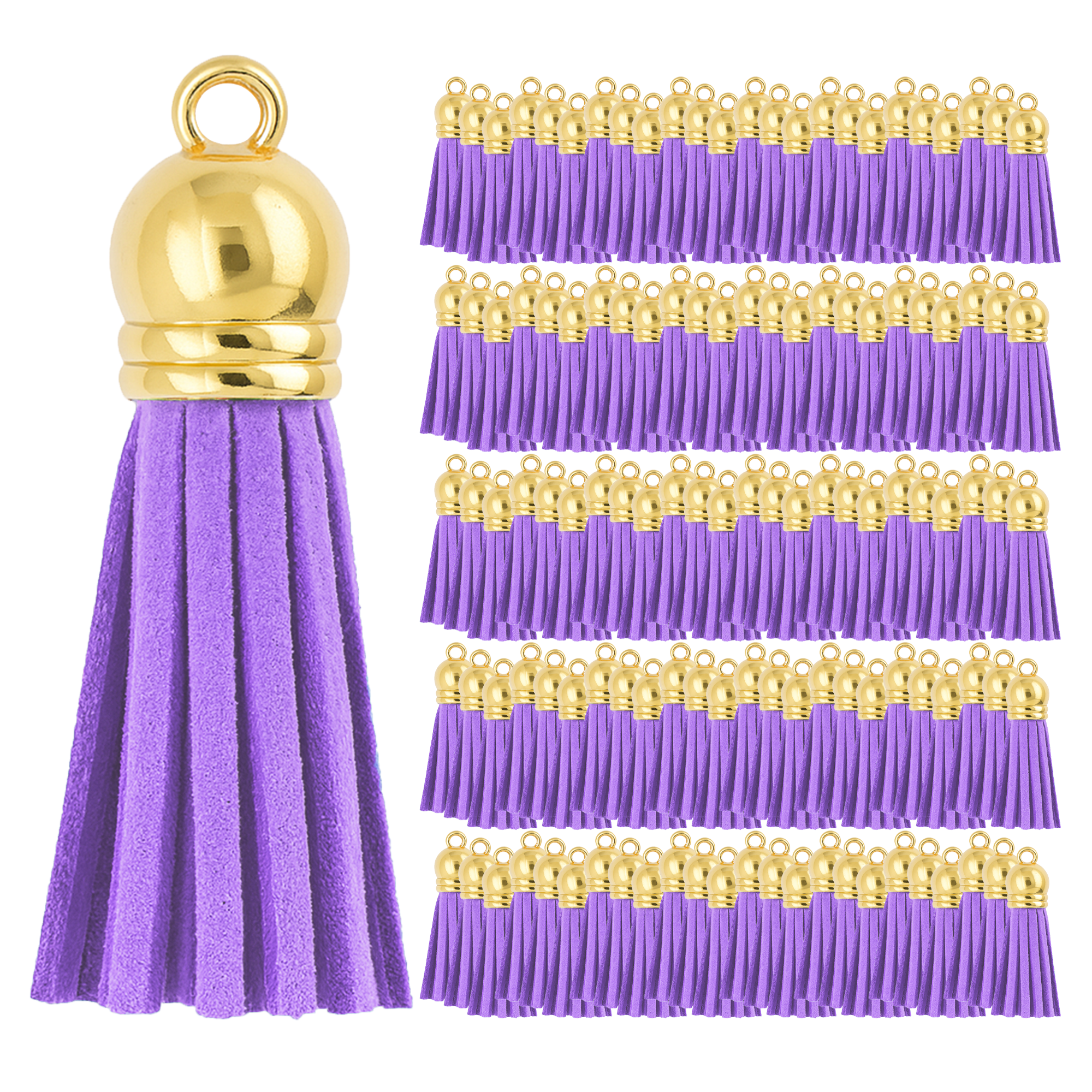 Mandala Crafts Faux Leather Suede Tassel with Loop for Keychains, Jewelry Making, Bookmarks, Books, Gifts, Pillows