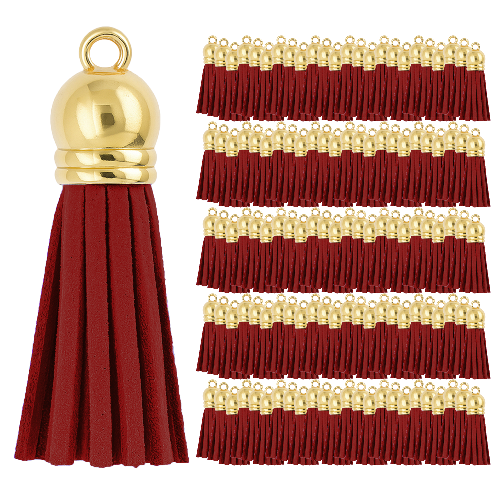Mandala Crafts Faux Leather Suede Tassel with Loop for Keychains, Jewelry Making, Bookmarks, Books, Gifts, Pillows