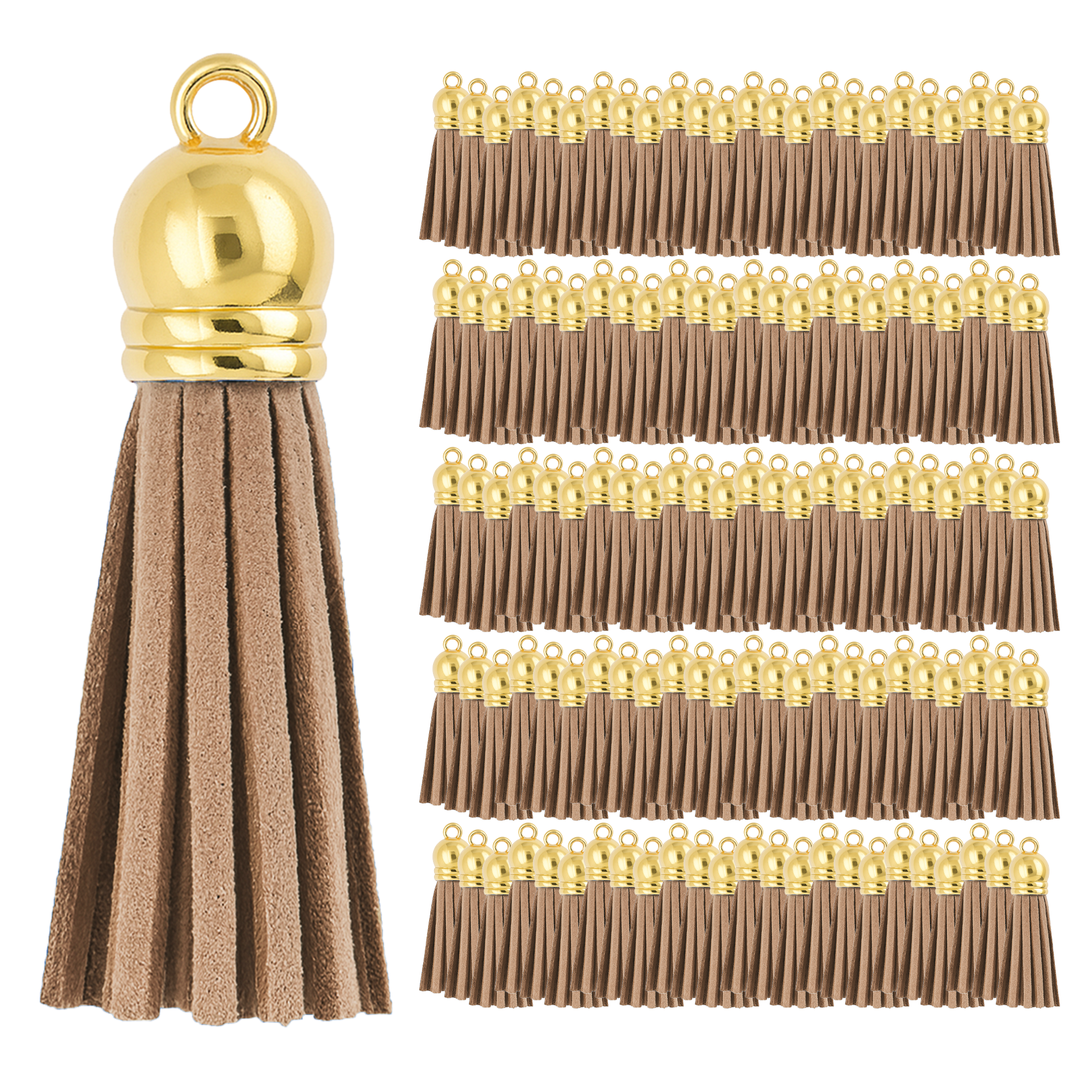 Mandala Crafts Faux Leather Suede Tassel with Loop for Keychains, Jewelry Making, Bookmarks, Books, Gifts, Pillows