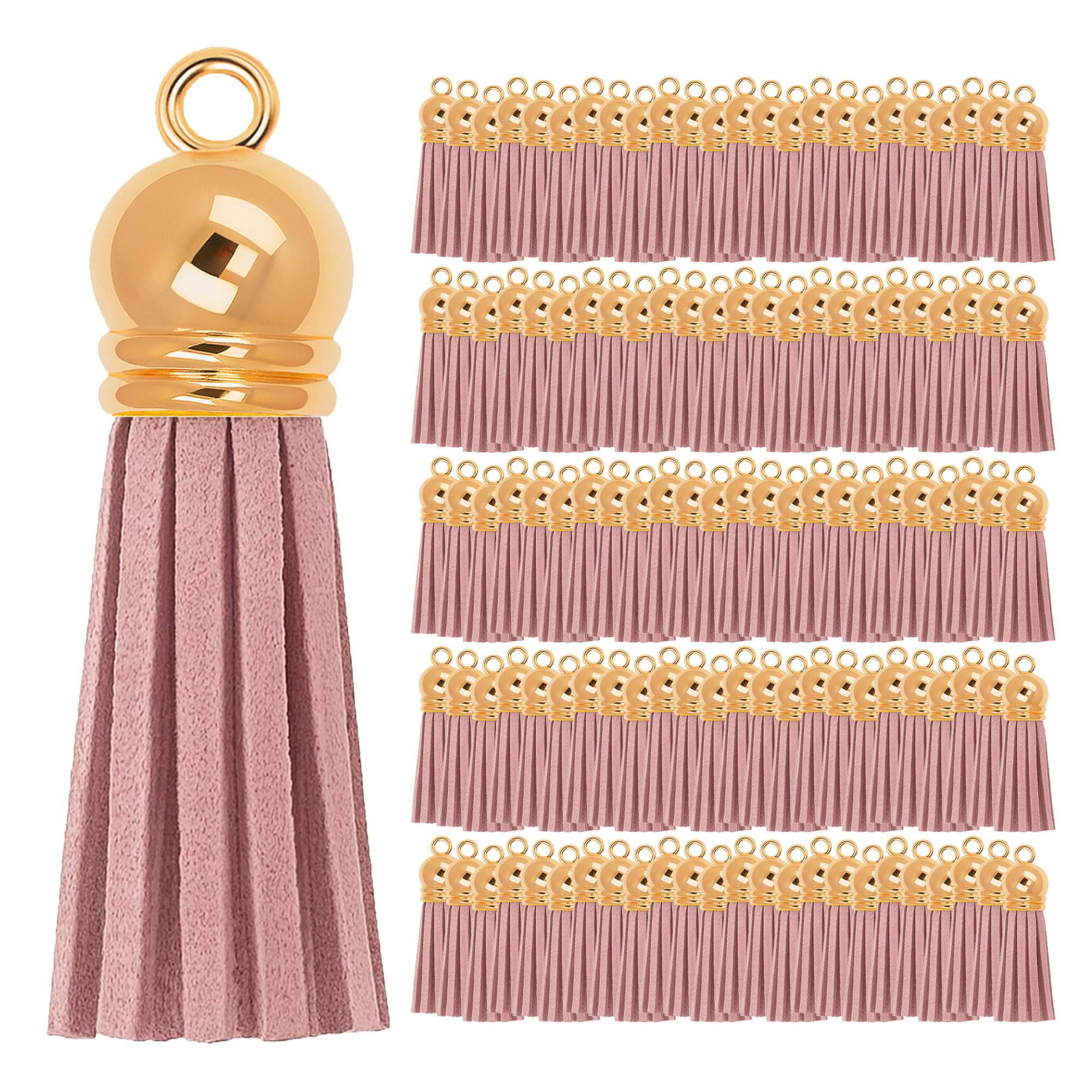Mandala Crafts Faux Leather Suede Tassel with Loop for Keychains, Jewelry Making, Bookmarks, Books, Gifts, Pillows