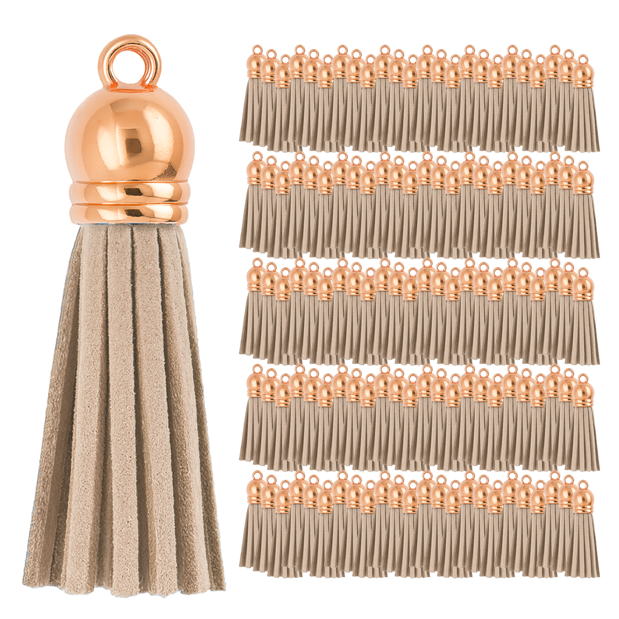 Mandala Crafts Faux Leather Suede Tassel with Loop for Keychains, Jewelry Making, Bookmarks, Books, Gifts, Pillows