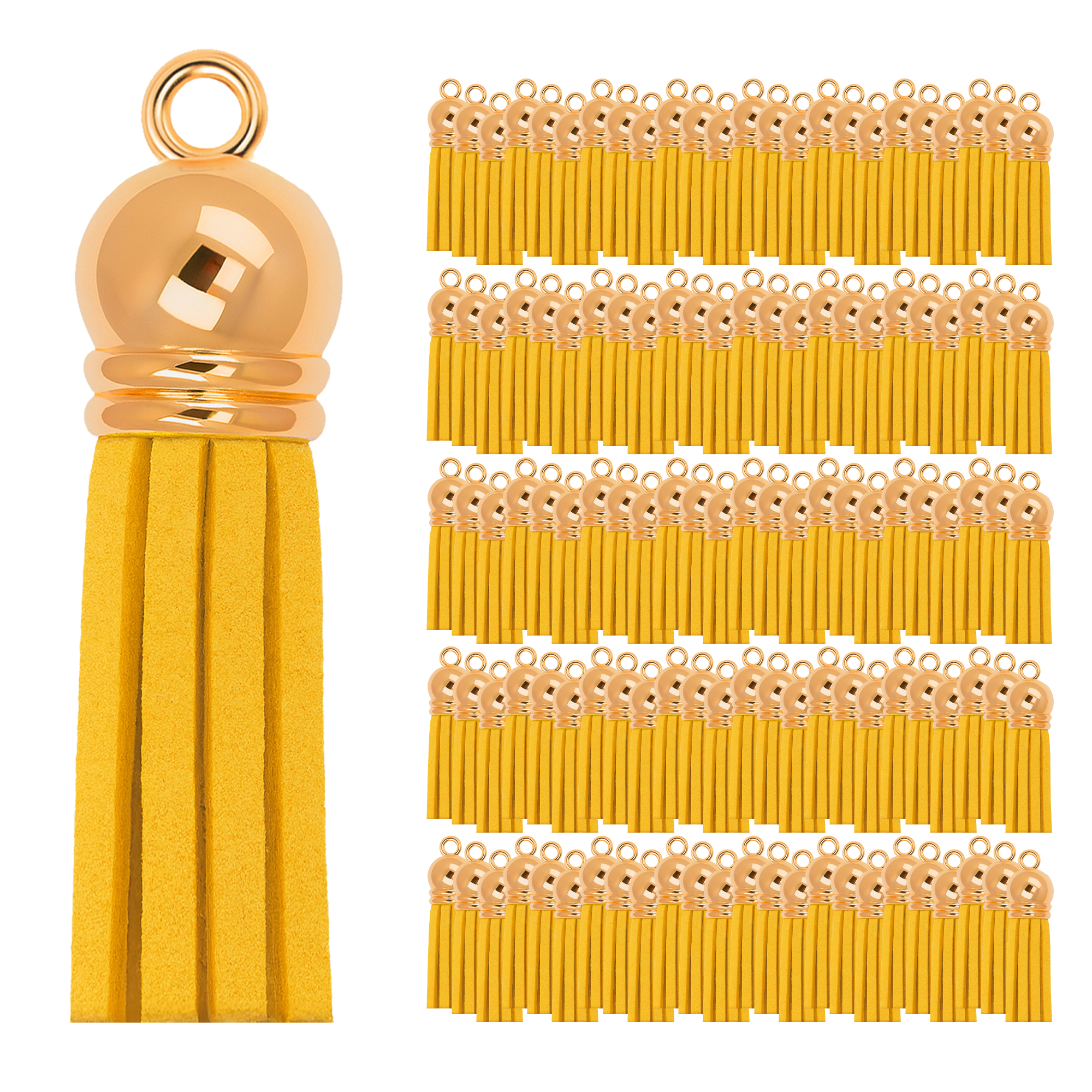 Mandala Crafts Faux Leather Suede Tassel with Loop for Keychains, Jewelry Making, Bookmarks, Books, Gifts, Pillows