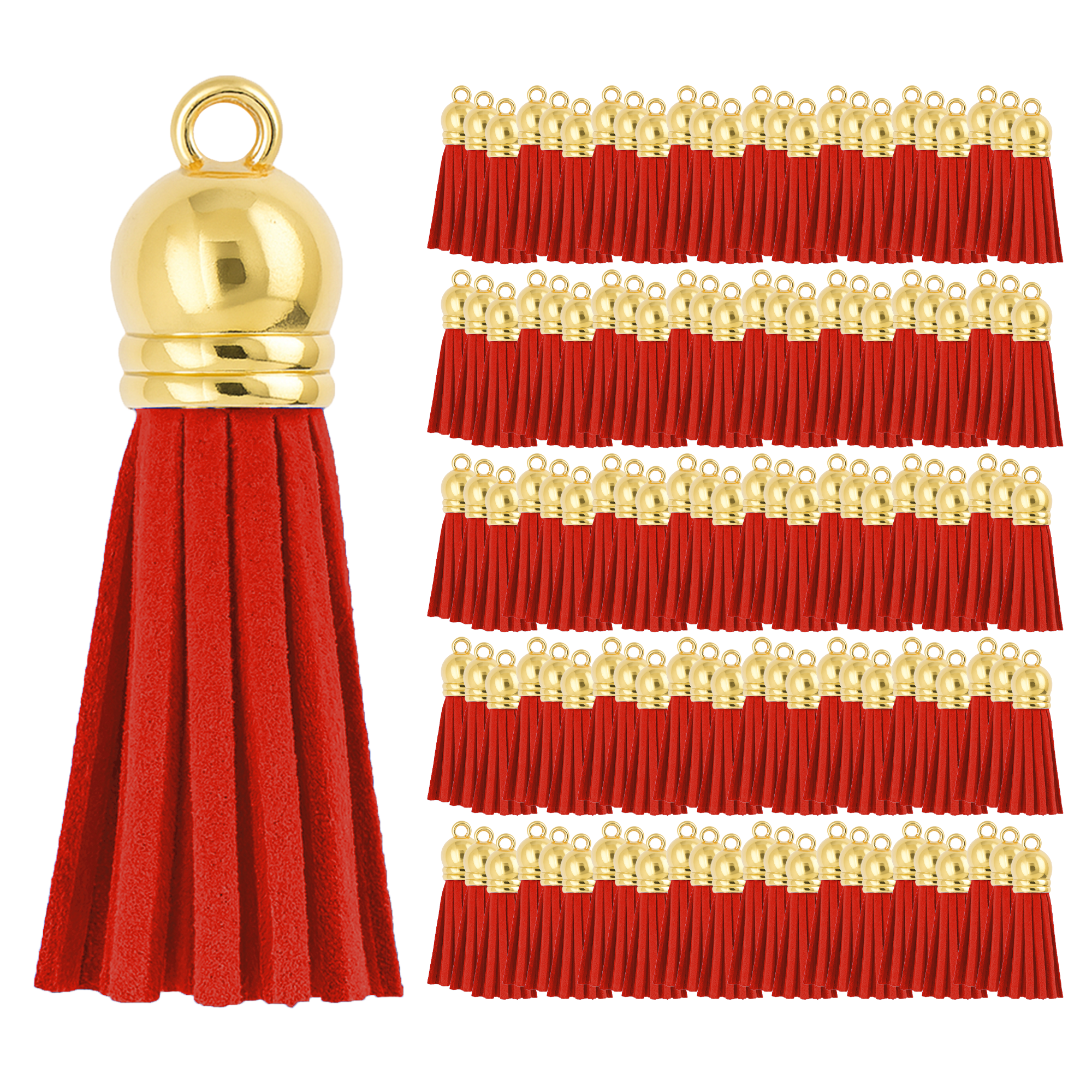 Mandala Crafts Faux Leather Suede Tassel with Loop for Keychains, Jewelry Making, Bookmarks, Books, Gifts, Pillows