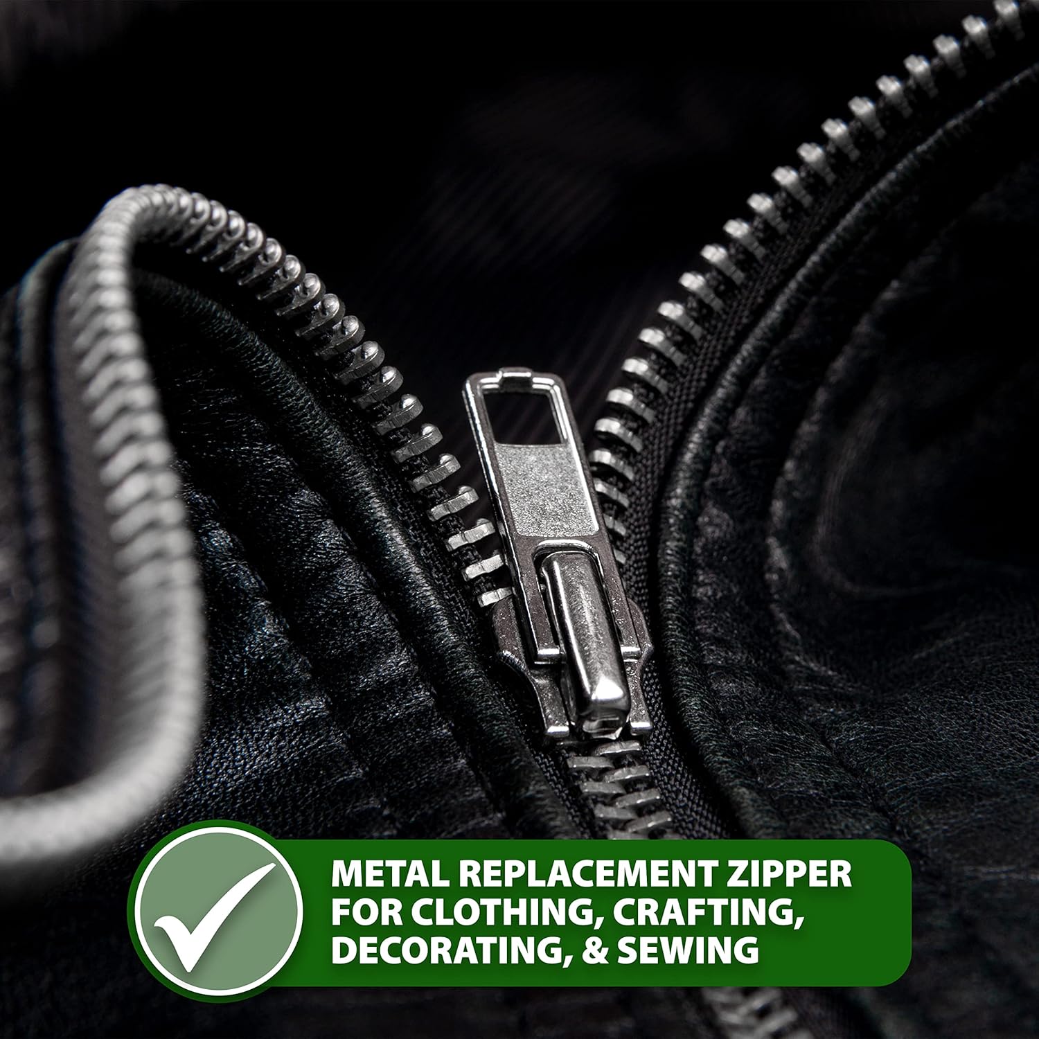 Black Heavy Duty Zipper Metal Zipper #10 Black Separating Zipper for Jackets Sewing Coats Upholstery Clothing