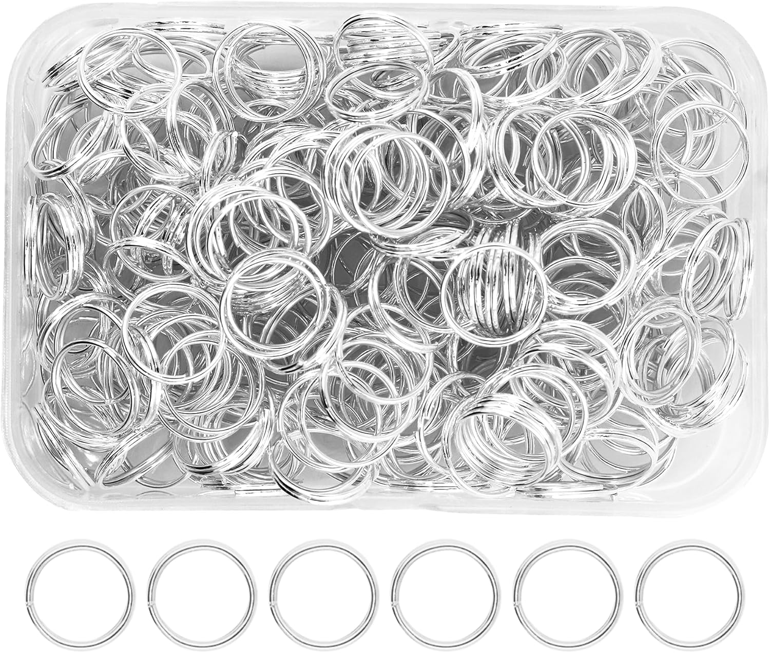 Small Key Rings for Crafts - Assorted Double Jump Rings Mini Split Rings for Jewelry Making - Double Split Rings Assorted Small Keychain Rings Set