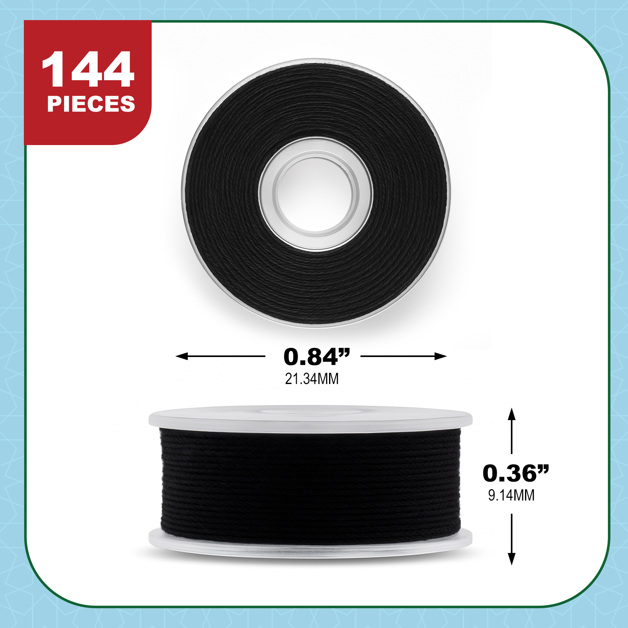 Mandala Crafts Prewound Bobbin Thread Prewound Bobbins for Embroidery Machines Singer Brother 144 PCs Class 15 60/2 60WT