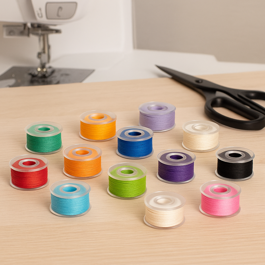 Mandala Crafts 25 Colored SA156 Prewound Bobbins for Singer Sewing Machine - SA156 Bobbins for Brother Sewing Machine - 15J Prefilled Bobbin Thread for Embroidery