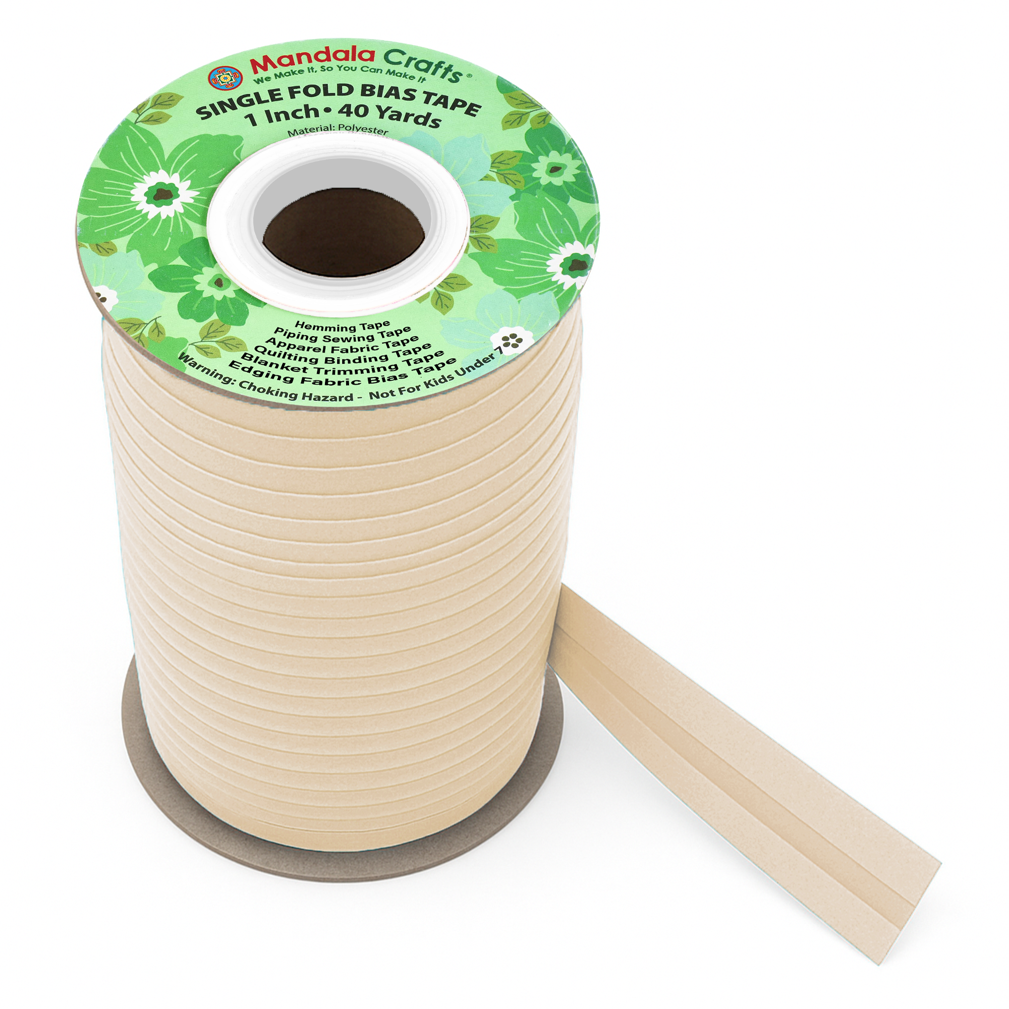 1 Inch Fabric Single Fold Bias Tape for Sewing Piping Hemming - 40 Yds Bias Tape Blanket Quilt Bias Binding Tape - Seam Binding Tape