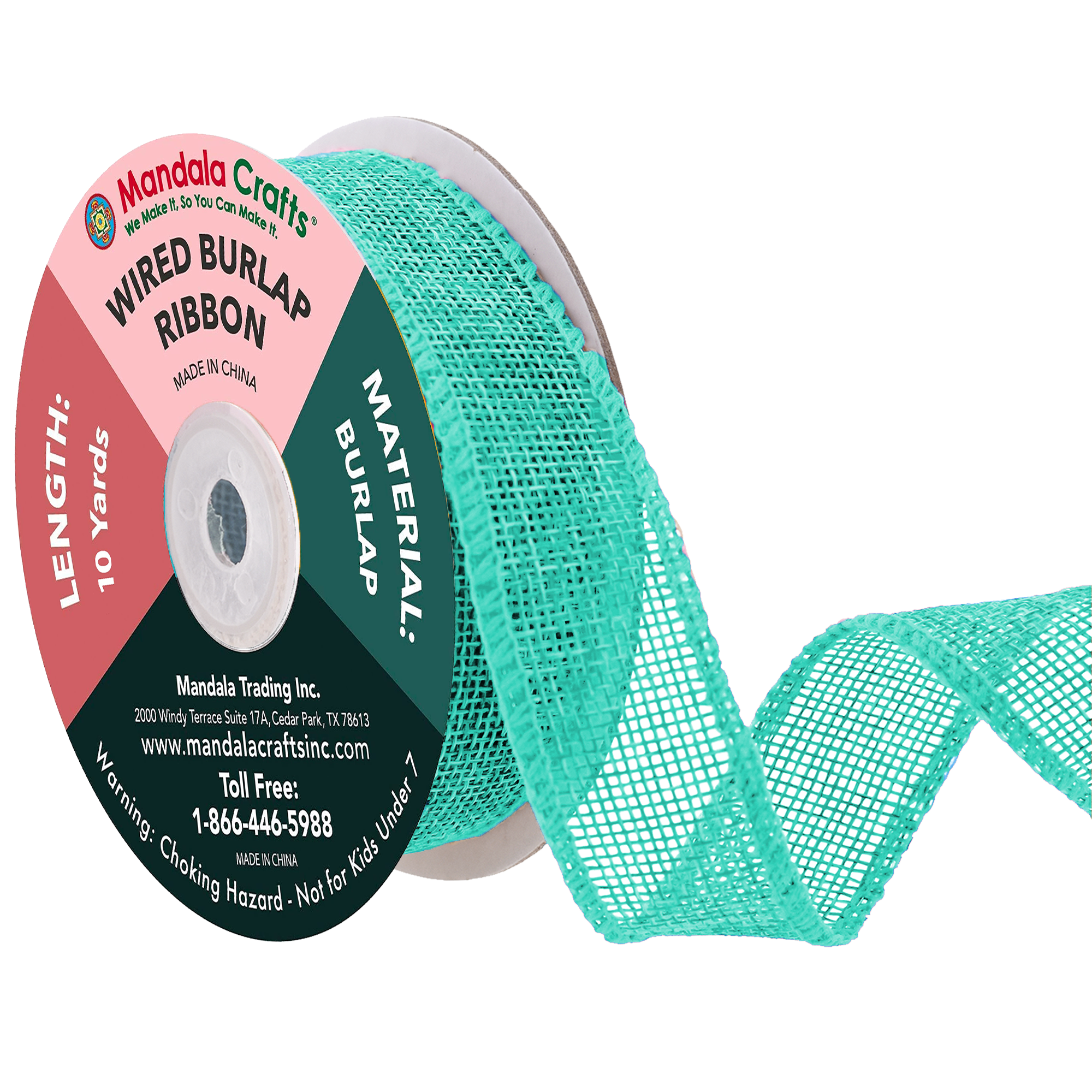 Mandala Crafts Wired Burlap Ribbon for Wreath, Crafts, Fall, Holiday, Wedding Decoration, Tree, Gift Wrap, 10 Yards