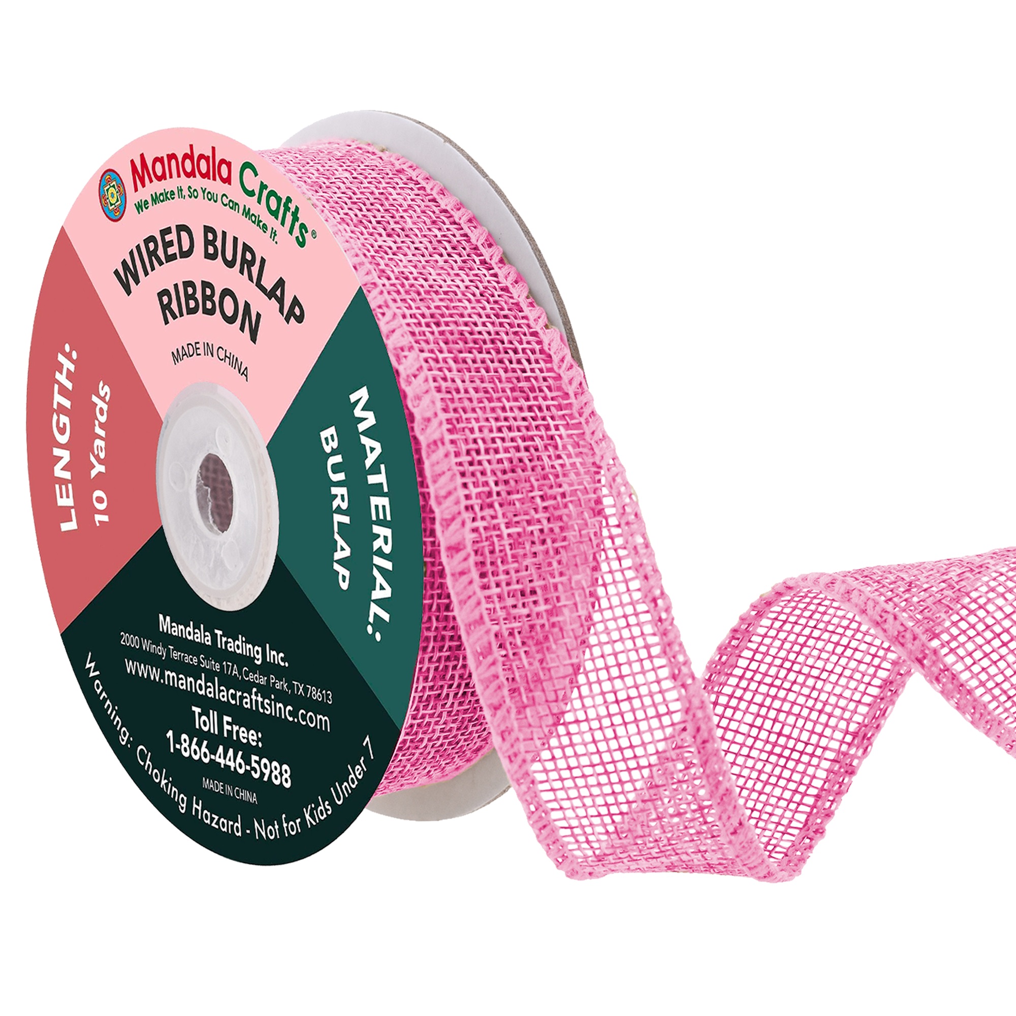 Mandala Crafts Wired Burlap Ribbon for Wreath, Crafts, Fall, Holiday, Wedding Decoration, Tree, Gift Wrap, 10 Yards