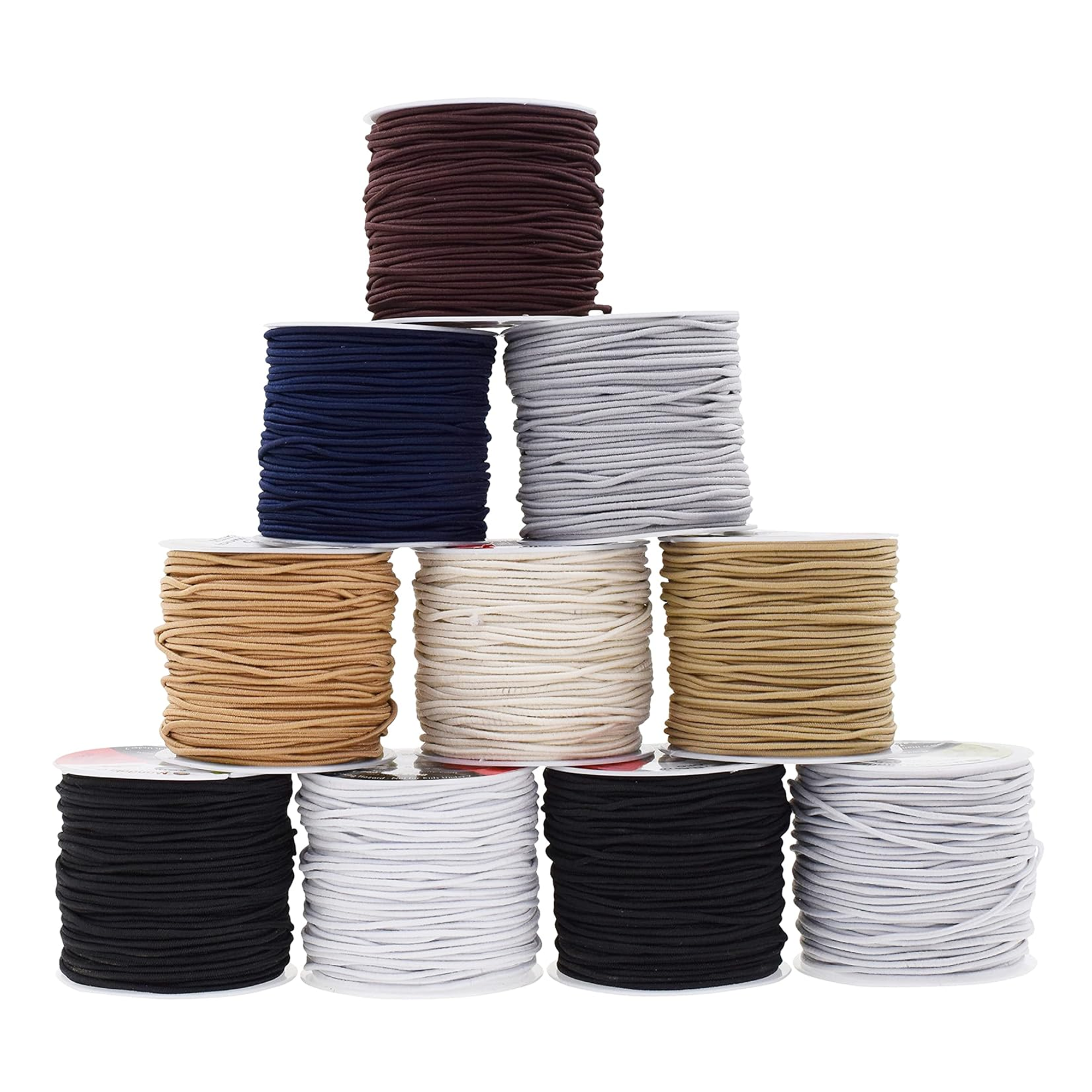 Mandala Crafts 1mm Elastic Cord Stretchy String for Bracelets, Necklaces, Jewelry Making, Beading, Masks; 109 Yards