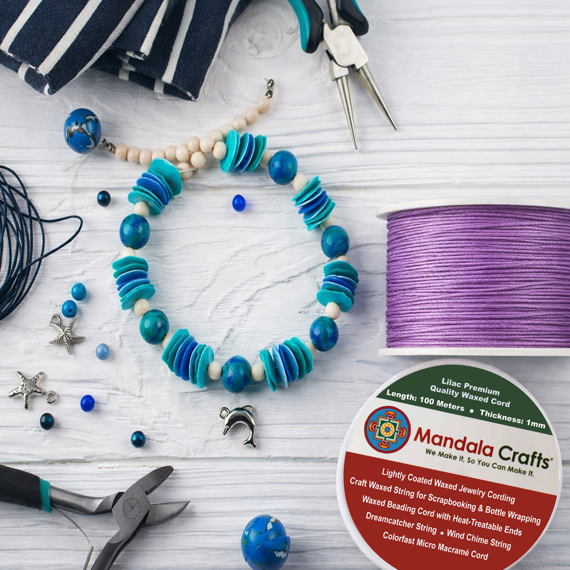 1mm 109 Yards Cotton Waxed Cord for Jewelry Making Bracelet Cord Waxed String - Beading String Thread Jewelry Cords for Necklaces String