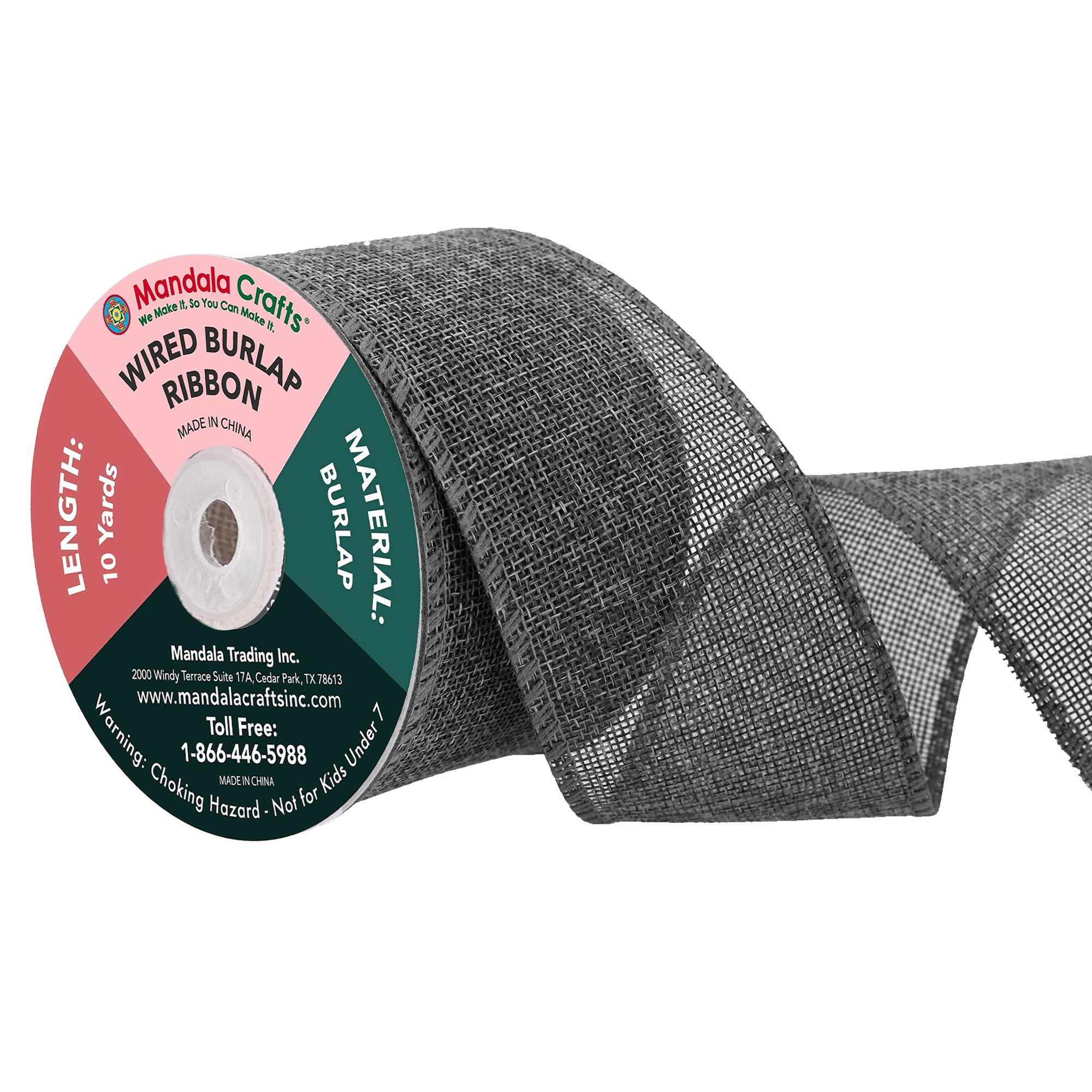 Mandala Crafts Wired Burlap Ribbon for Wreath, Crafts, Fall, Holiday, Wedding Decoration, Tree, Gift Wrap, 10 Yards