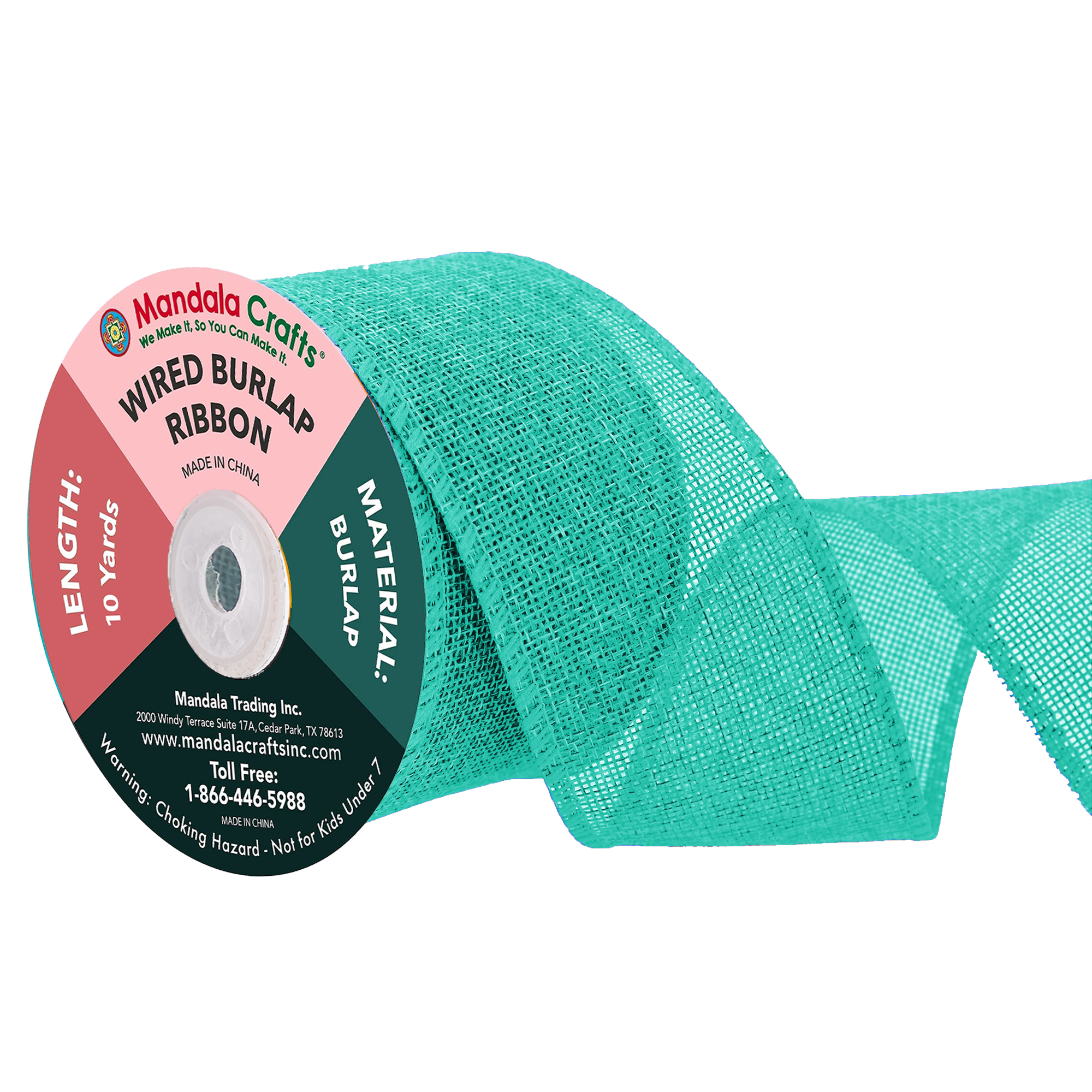 Mandala Crafts Wired Burlap Ribbon for Wreath, Crafts, Fall, Holiday, Wedding Decoration, Tree, Gift Wrap, 10 Yards