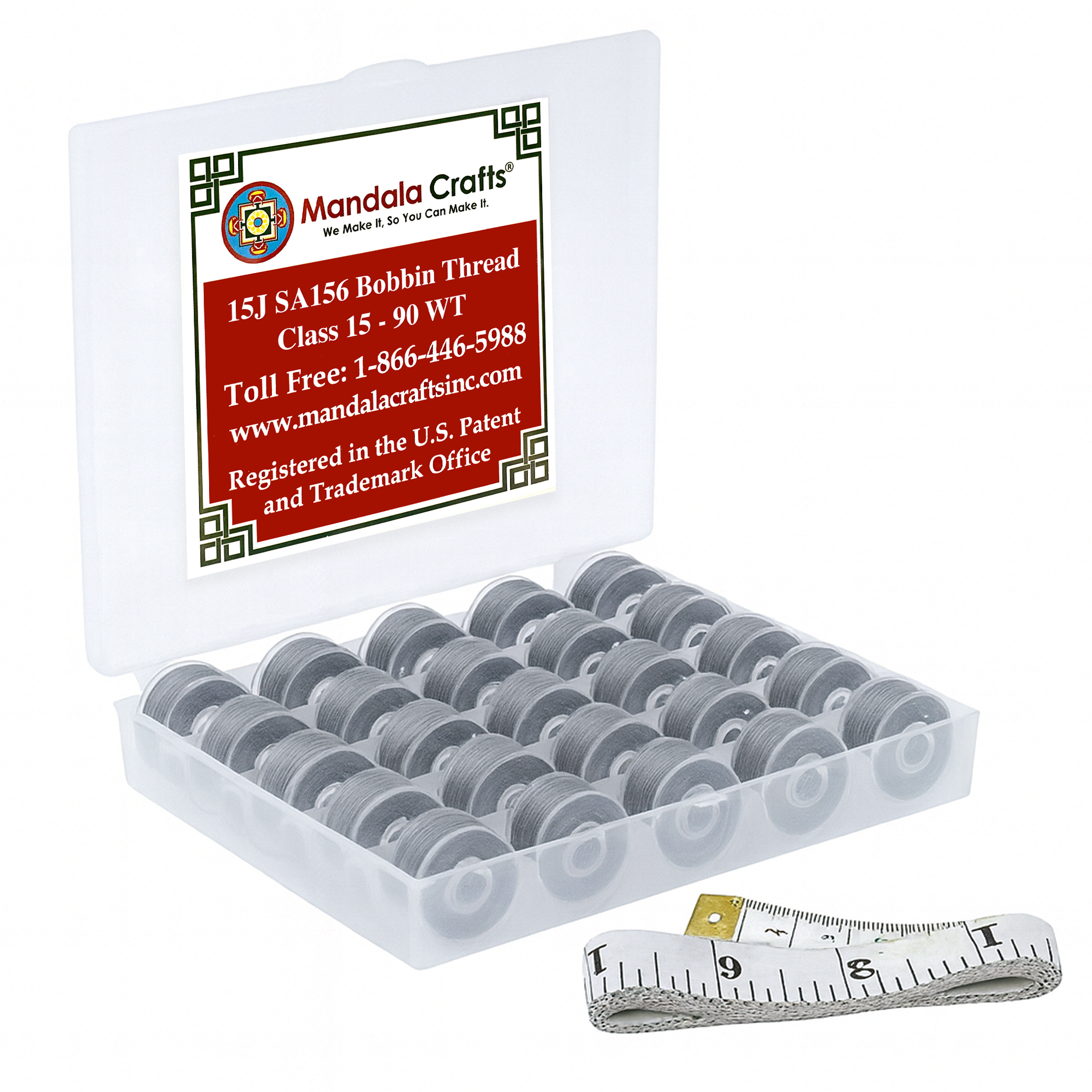 Mandala Crafts 25 Colored SA156 Prewound Bobbins for Singer Sewing Machine - SA156 Bobbins for Brother Sewing Machine - 15J Prefilled Bobbin Thread for Embroidery
