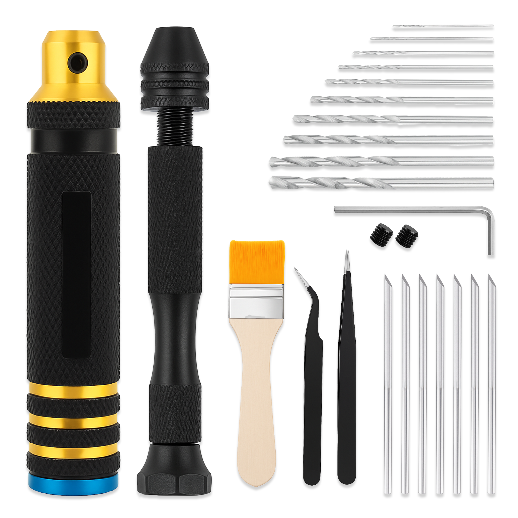 25 PC Model Building Hobby Tools Kit for Scribing Miniatures - Scribe Handle, Drill, Tweezers, Brush for Plastic, Miniatures, Mecha, Scale Kits, Aircraft, Tanks, Ships, Cars, Metal & Resin